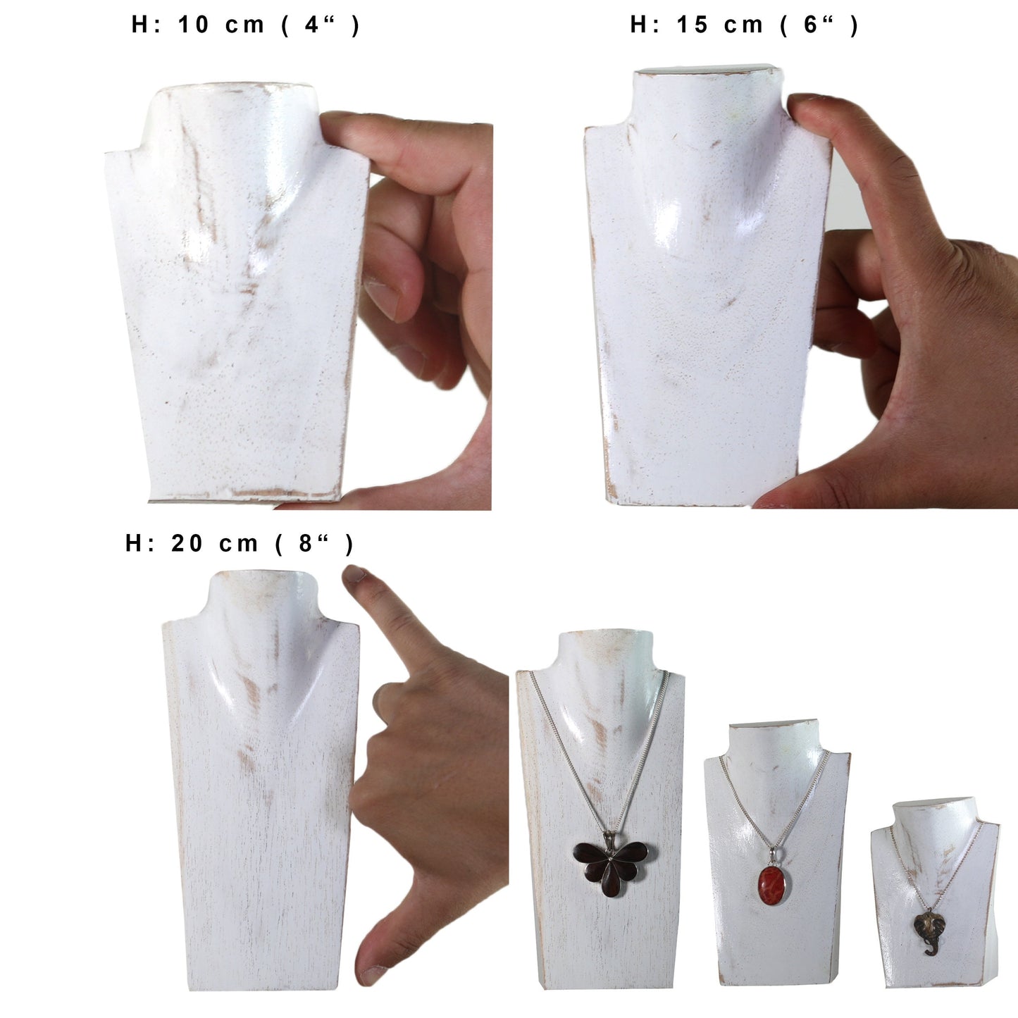 Wooden Jewelry Stand Miniature | Necklace Display Bust