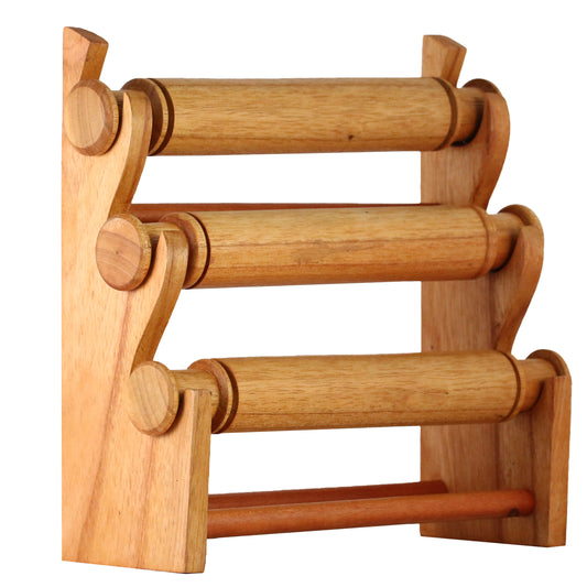 Wooden Bracelet Display Stand Natural 30cm | 3-Tier Jewelry Organizer