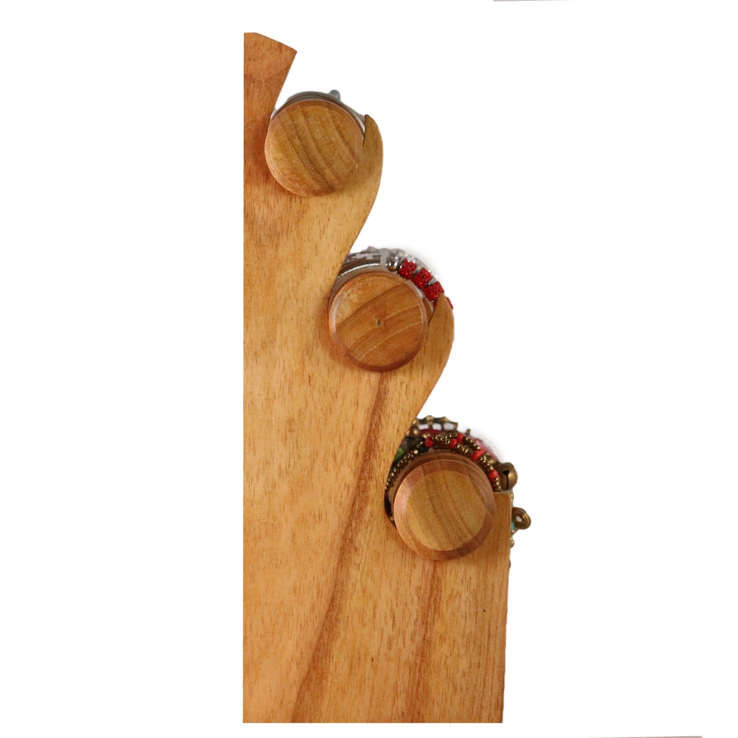 Wooden Bracelet Display Stand Natural 30cm | 3-Tier Jewelry Organizer