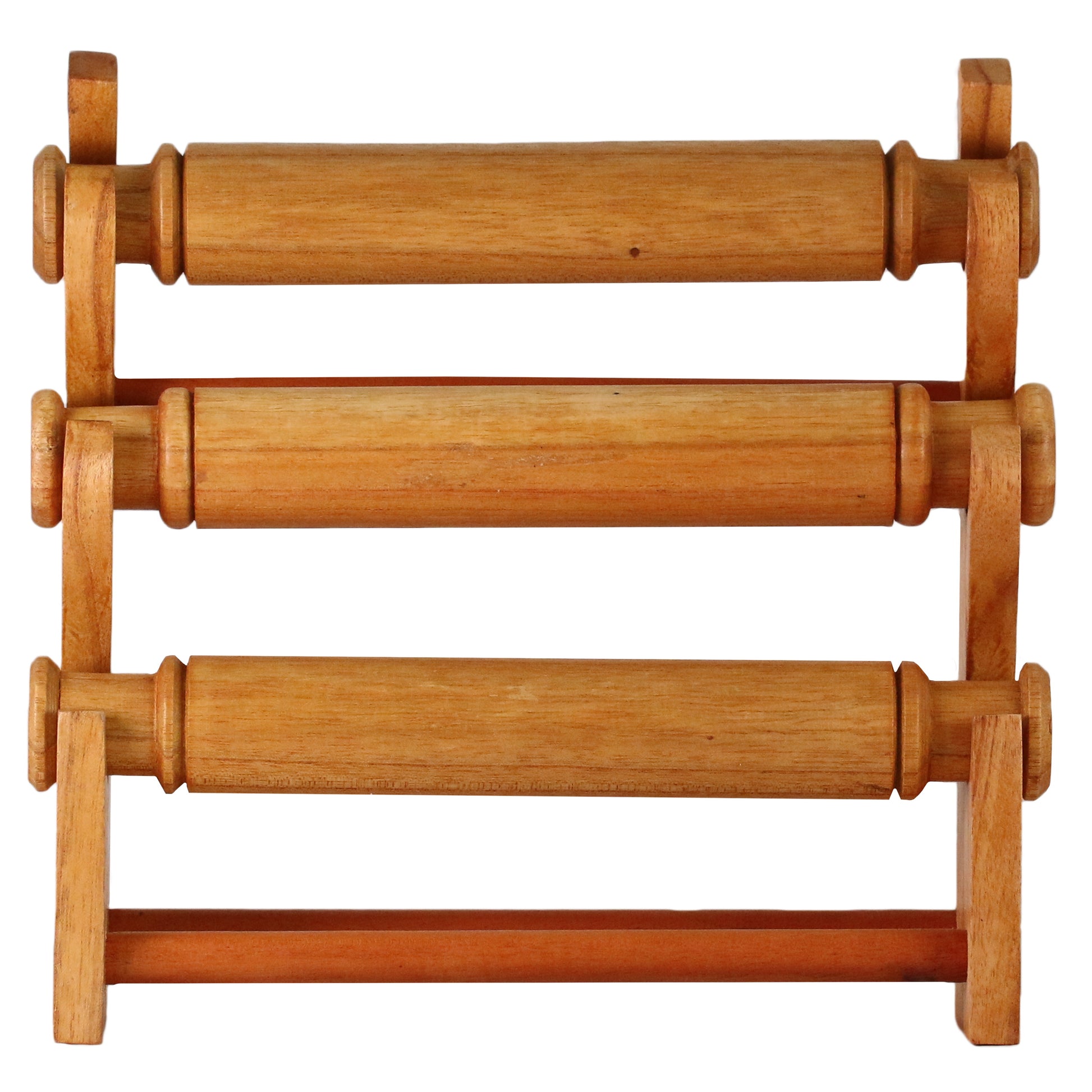 Wooden Bracelet Display Stand Natural 30cm | 3-Tier Jewelry Organizer