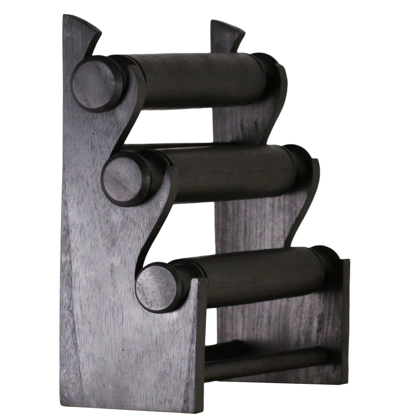 Wooden Bracelet Display Stand Black 30cm | 3-Tier Jewelry Organizer