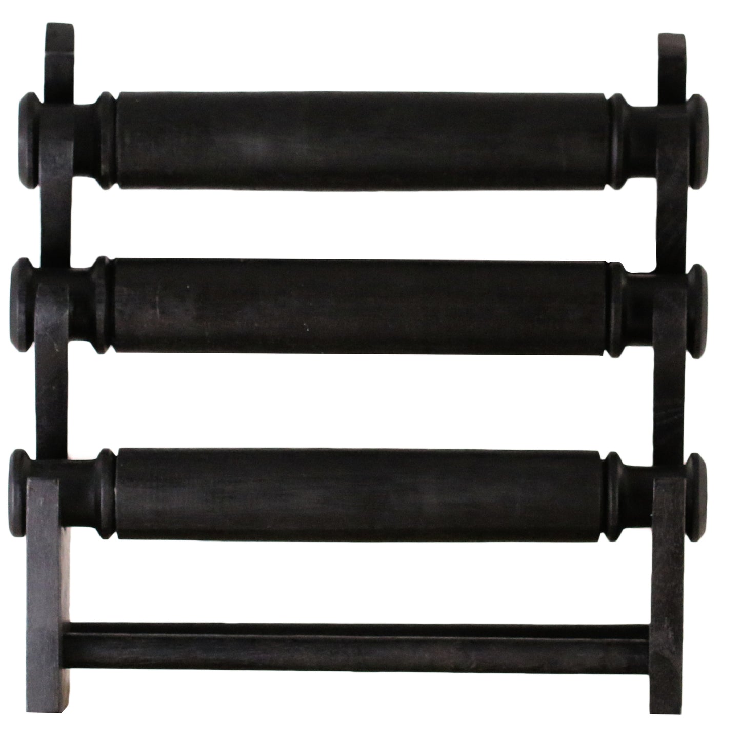 Wooden Bracelet Display Stand Black 30cm | 3-Tier Jewelry Organizer