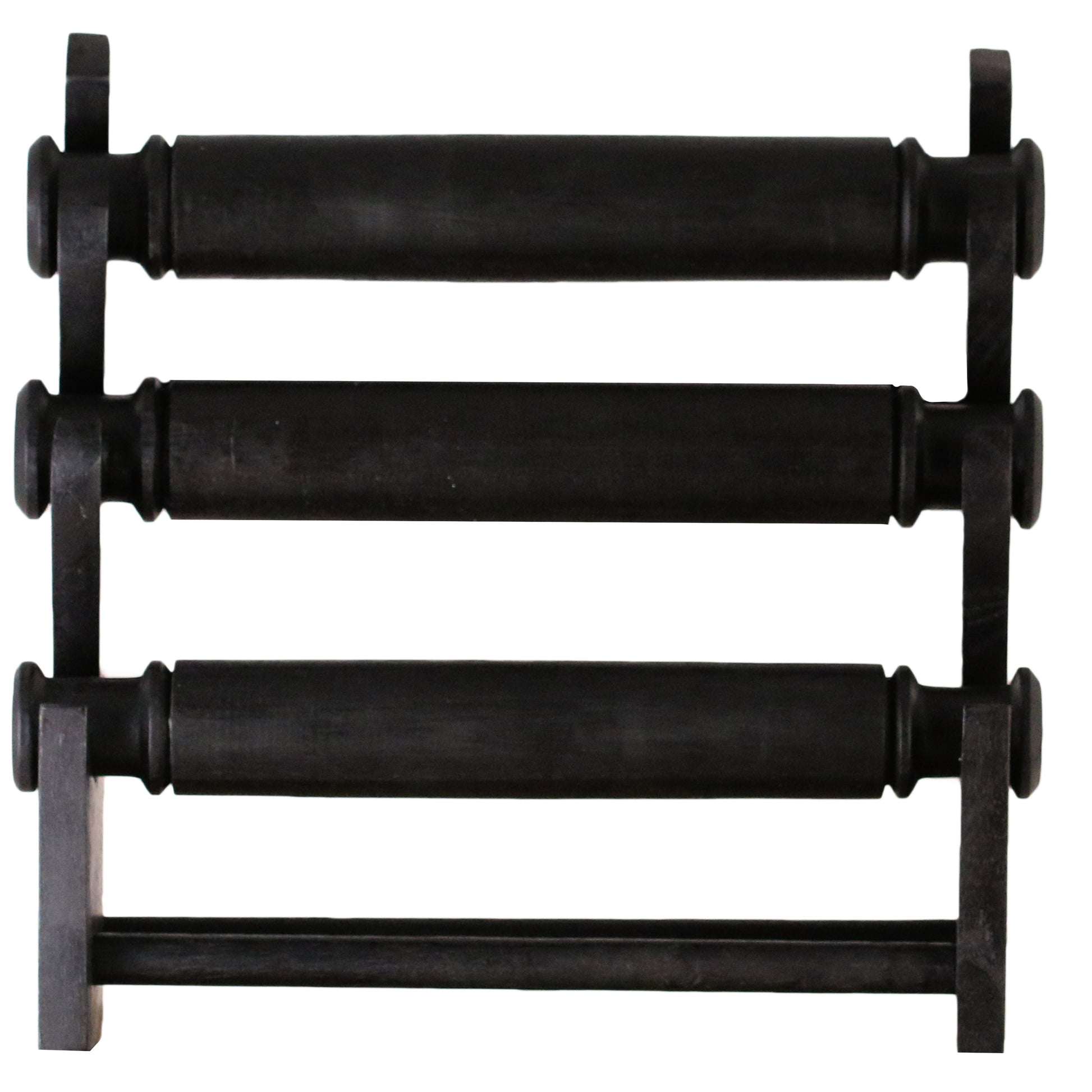 Wooden Bracelet Display Stand Black 30cm | 3-Tier Jewelry Organizer