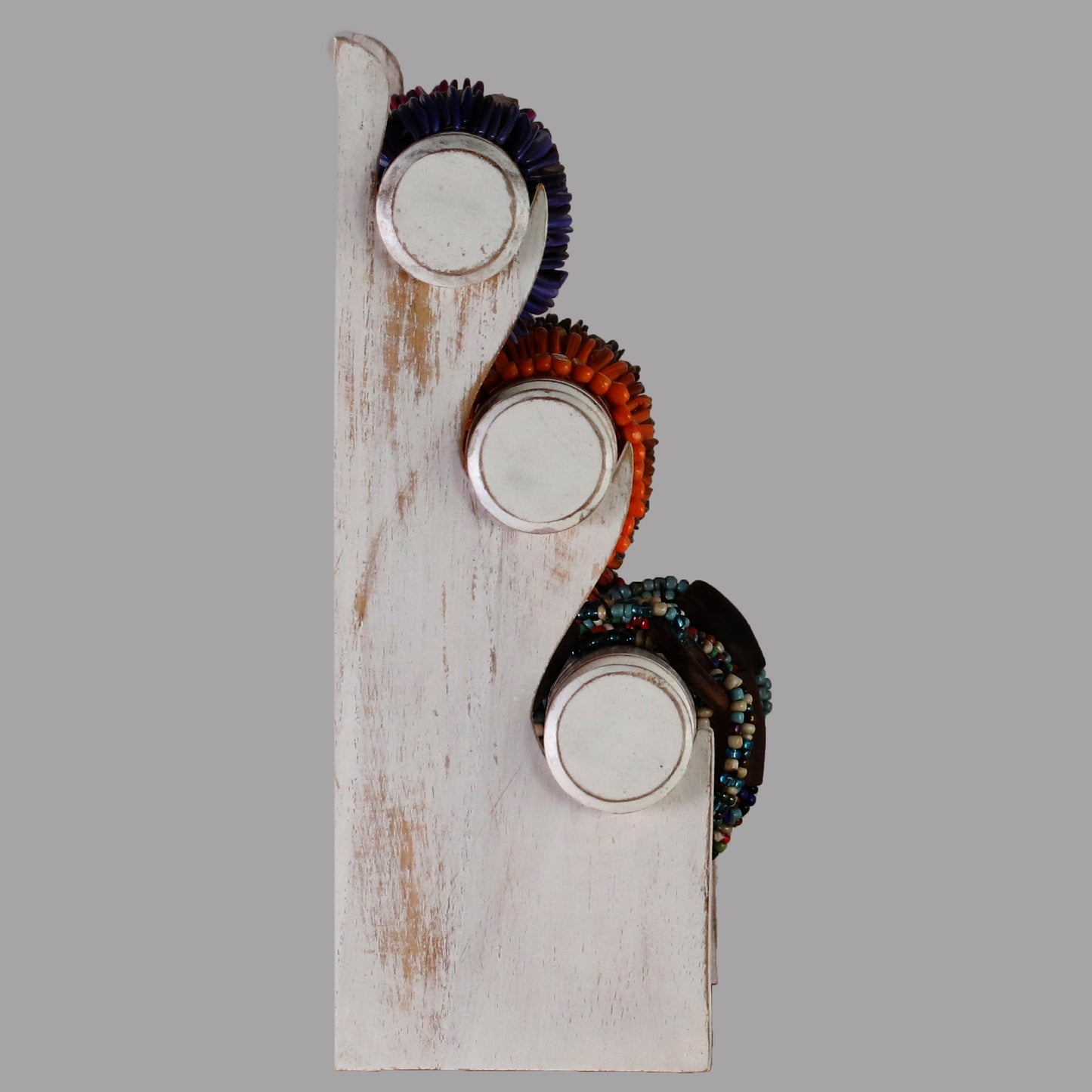 Wooden Bracelet Display Stand White 30cm | 3-Tier Jewelry Organizer