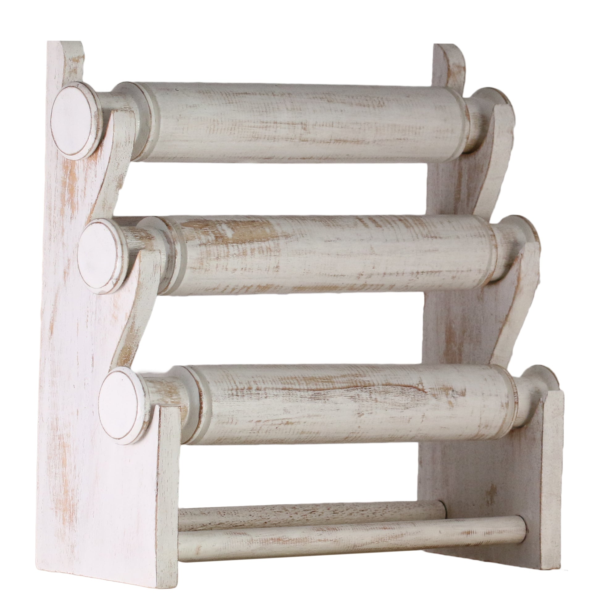 Wooden Bracelet Display Stand White 30cm | 3-Tier Jewelry Organizer