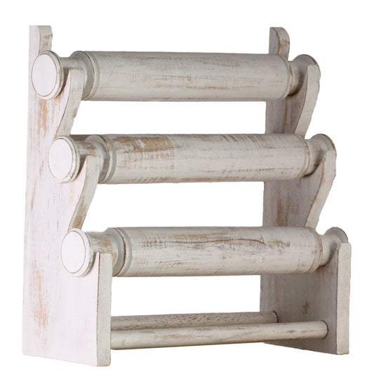 Wooden Bracelet Display Stand White 30cm | 3-Tier Jewelry Organizer