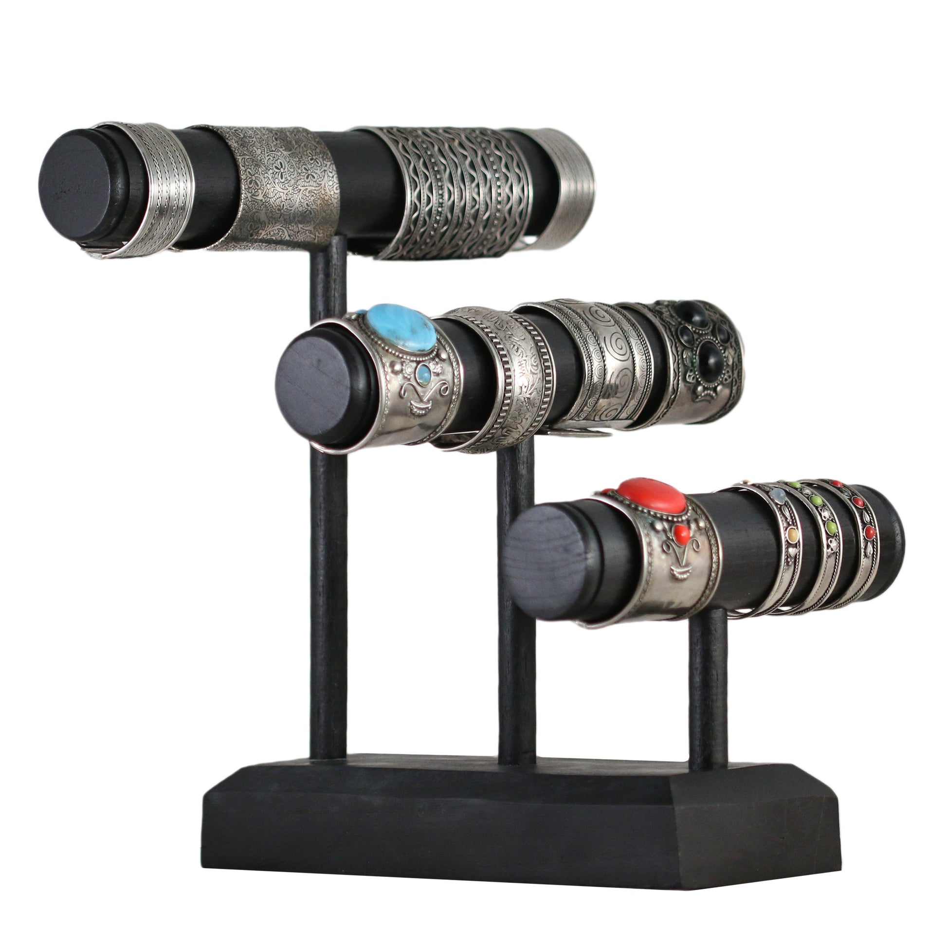 Wooden Bracelet Stand Natural 30cm | Solid Wood Jewelry Display