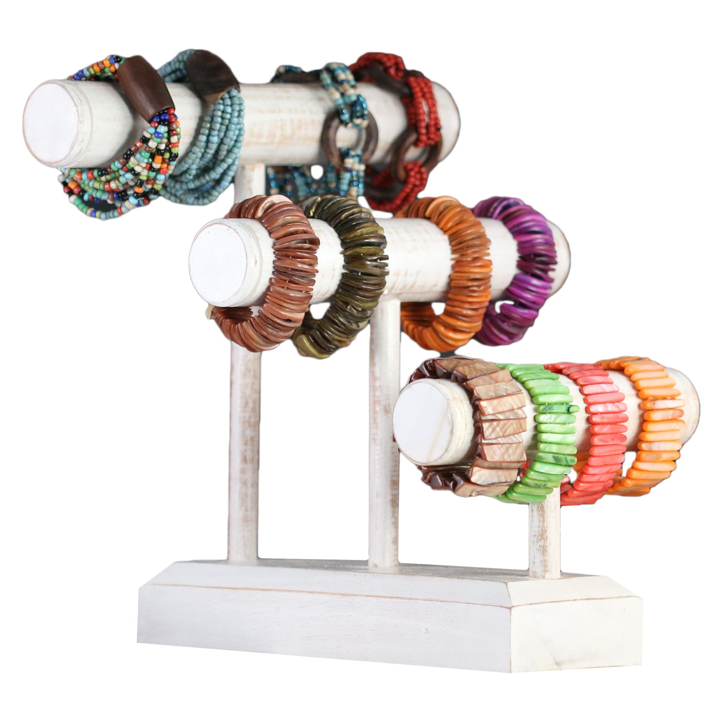 Wooden Bracelet Stand Deep Brown 30cm | Solid Wood Jewelry Display