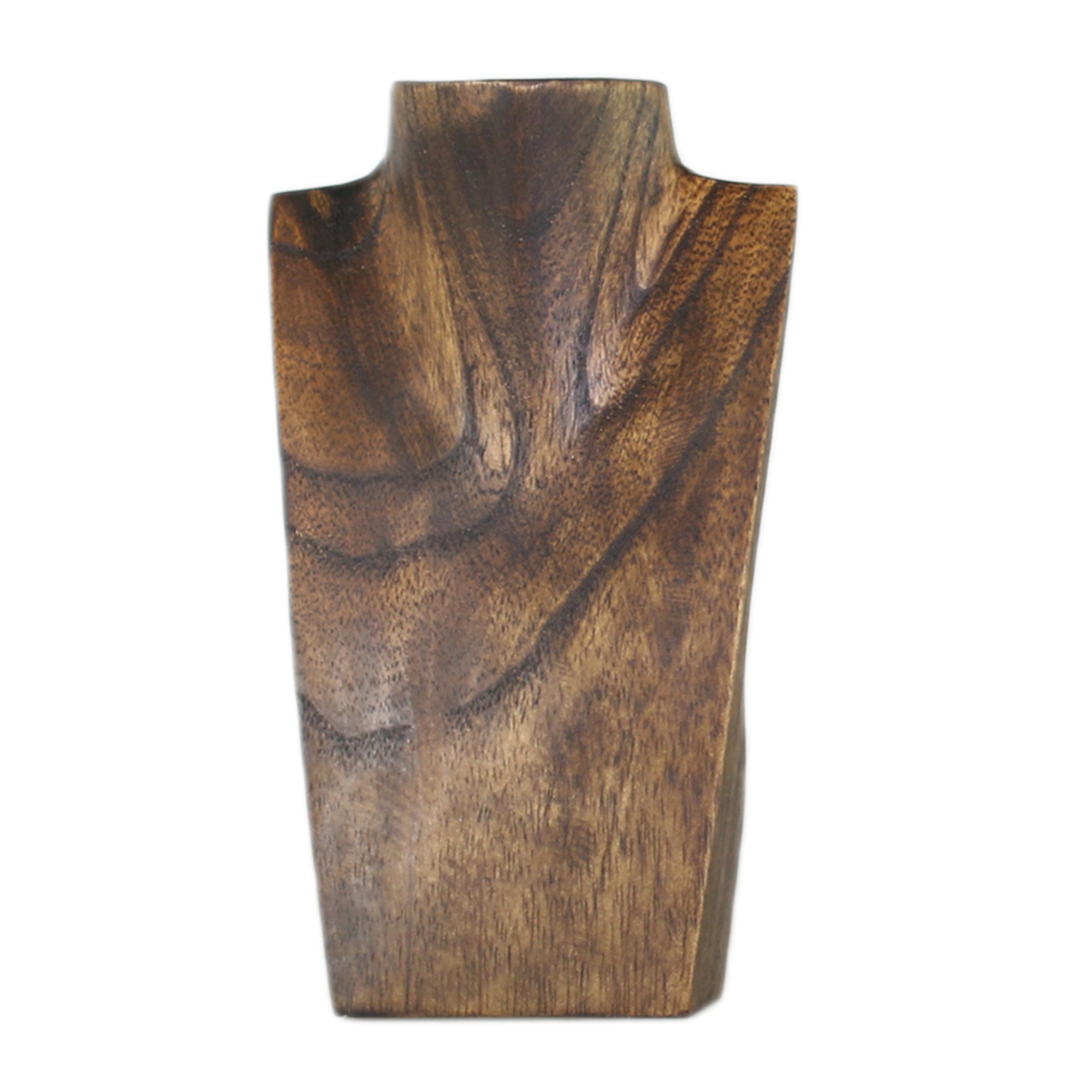Wooden Jewelry Stand Deep Brown 20cm (7.9") | Necklace Display Bust