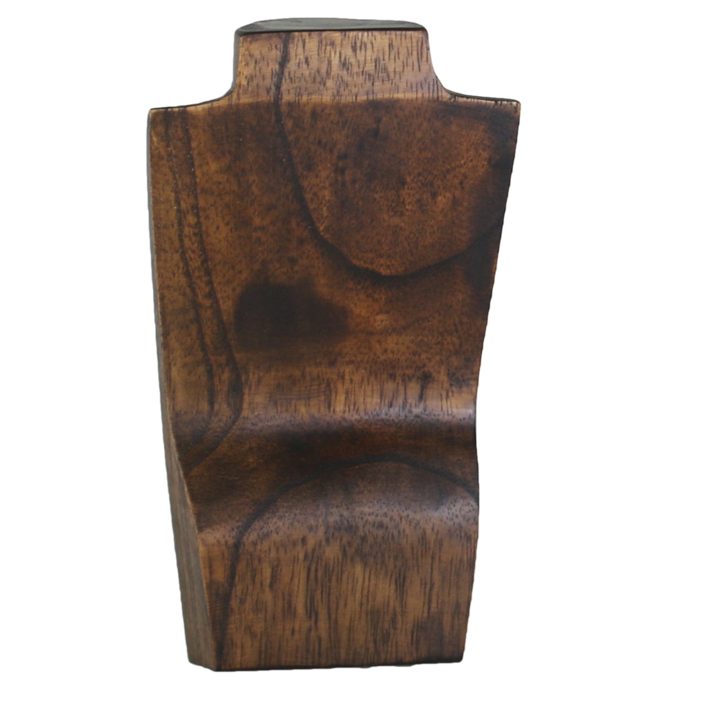Wooden Jewelry Stand Deep Brown 20cm (7.9") | Necklace Display Bust