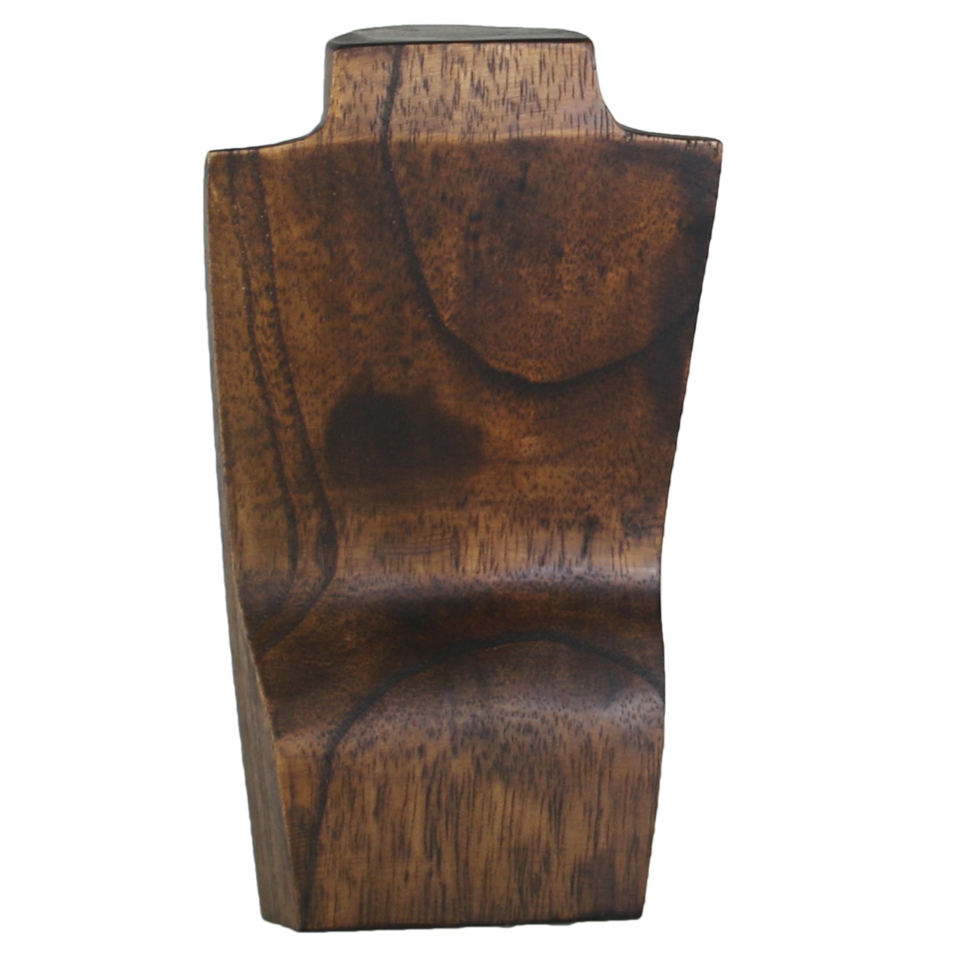 Wooden Jewelry Stand Deep Brown 20cm (7.9") | Necklace Display Bust