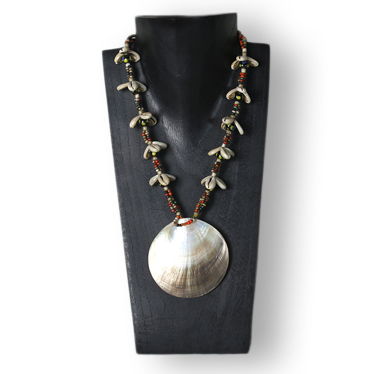 Wooden Jewelry Stand Black 30cm (12") | Necklace Display Bust