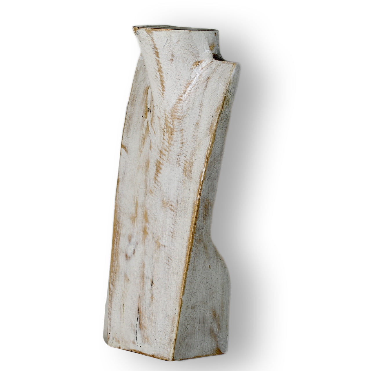 Wooden Jewelry Stand White Wash 30cm (12") | Necklace Display Bust