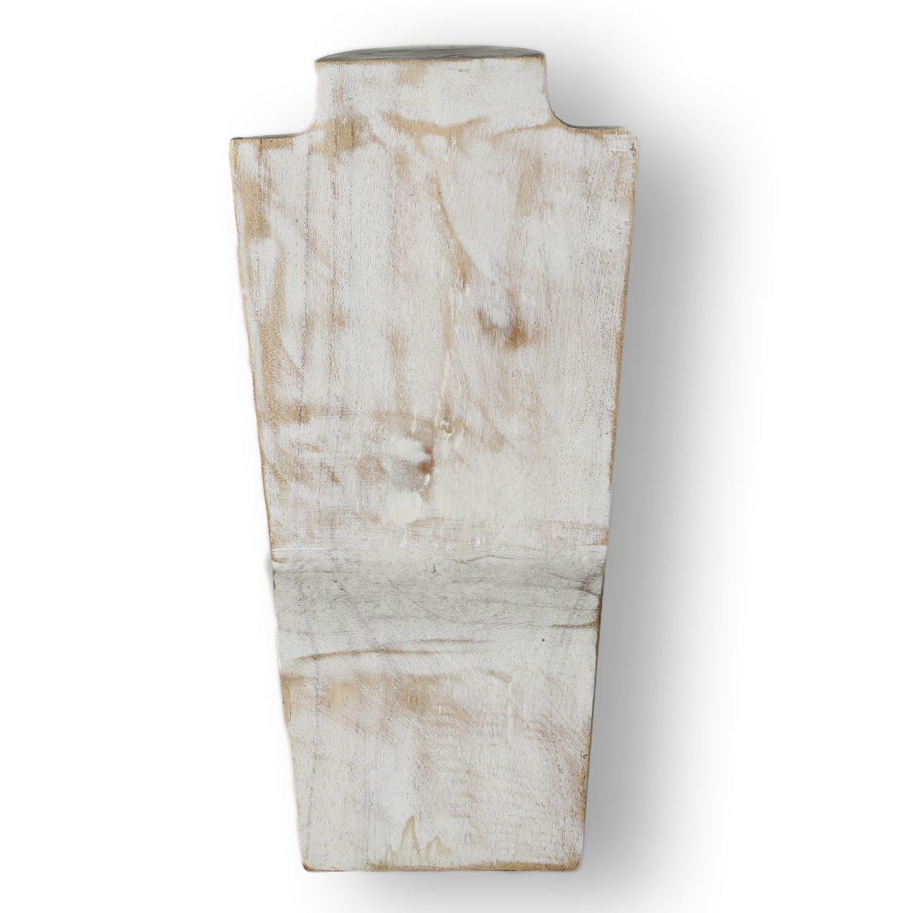 Wooden Jewelry Stand White Wash 30cm (12") | Necklace Display Bust