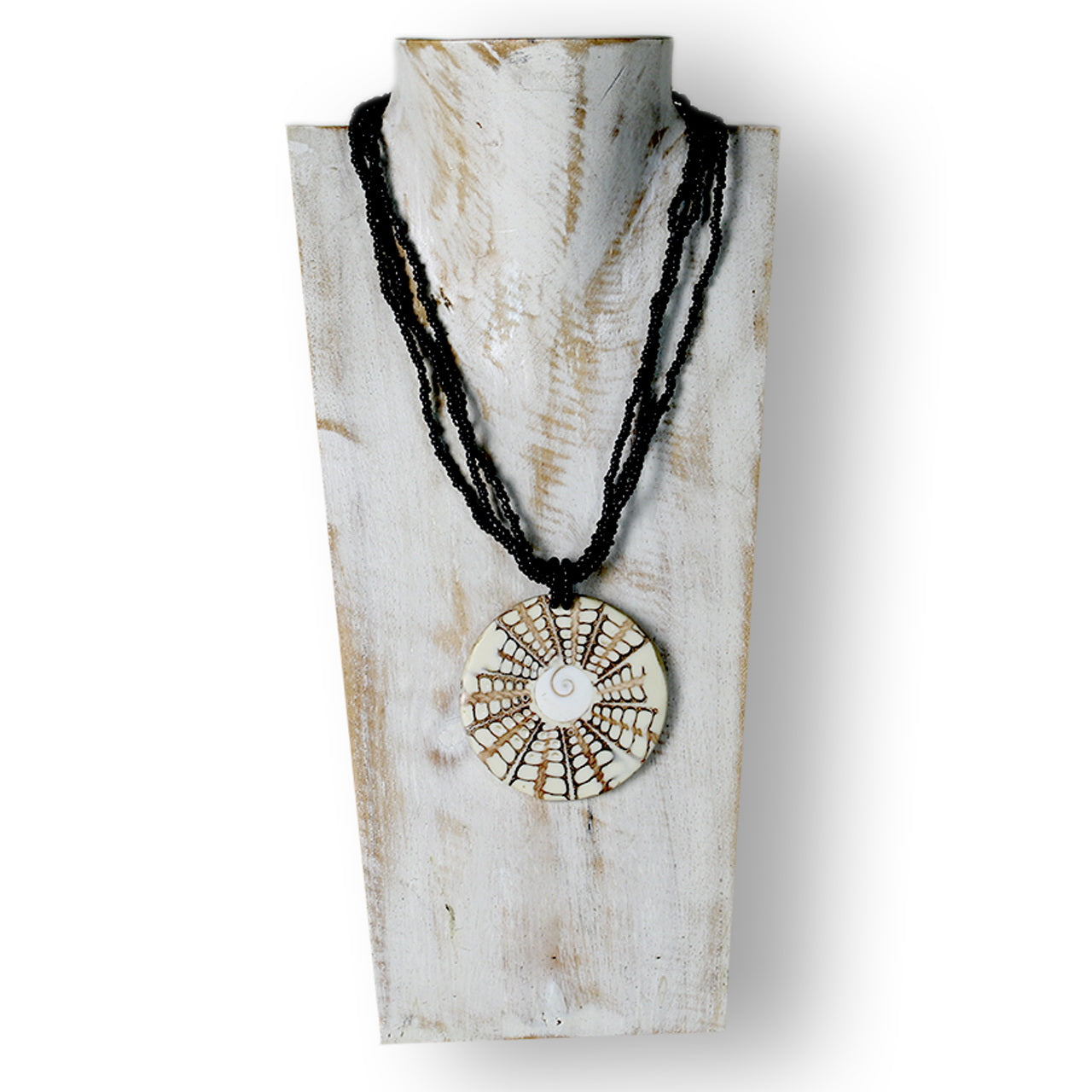 Wooden Jewelry Stand White Wash 30cm (12") | Necklace Display Bust