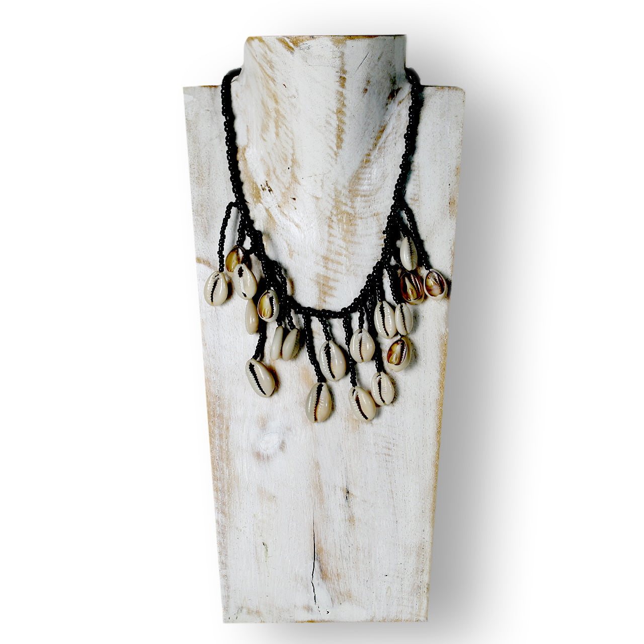 Wooden Jewelry Stand White Wash 30cm (12") | Necklace Display Bust