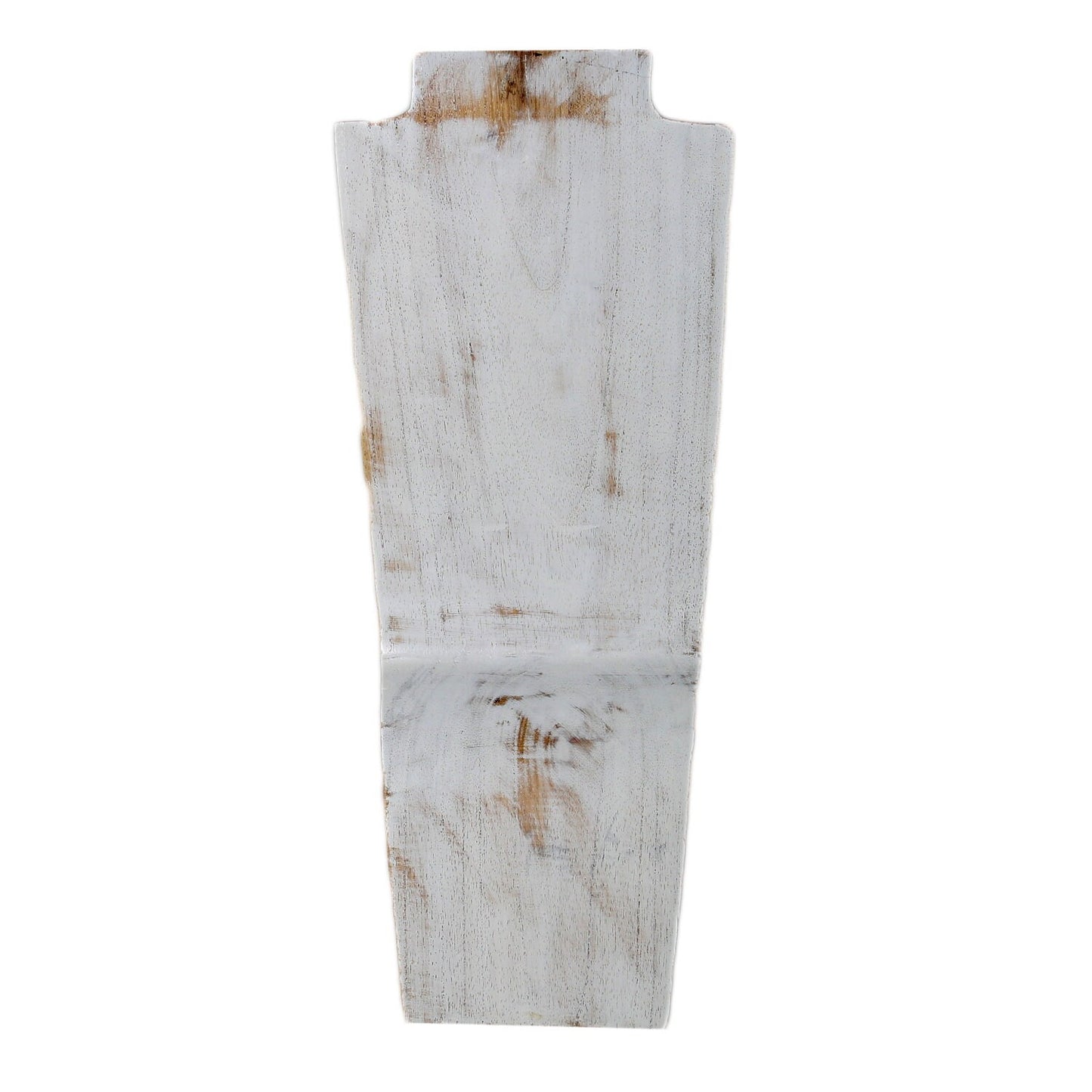 Wooden Jewelry Stand White Wash 40cm (15.7") | Necklace Display Bust