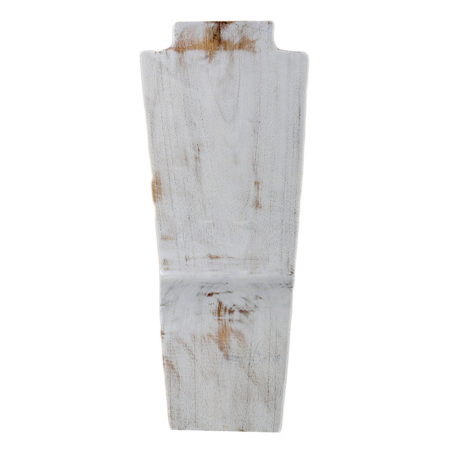 Wooden Jewelry Stand White Wash 40cm (15.7") | Necklace Display Bust