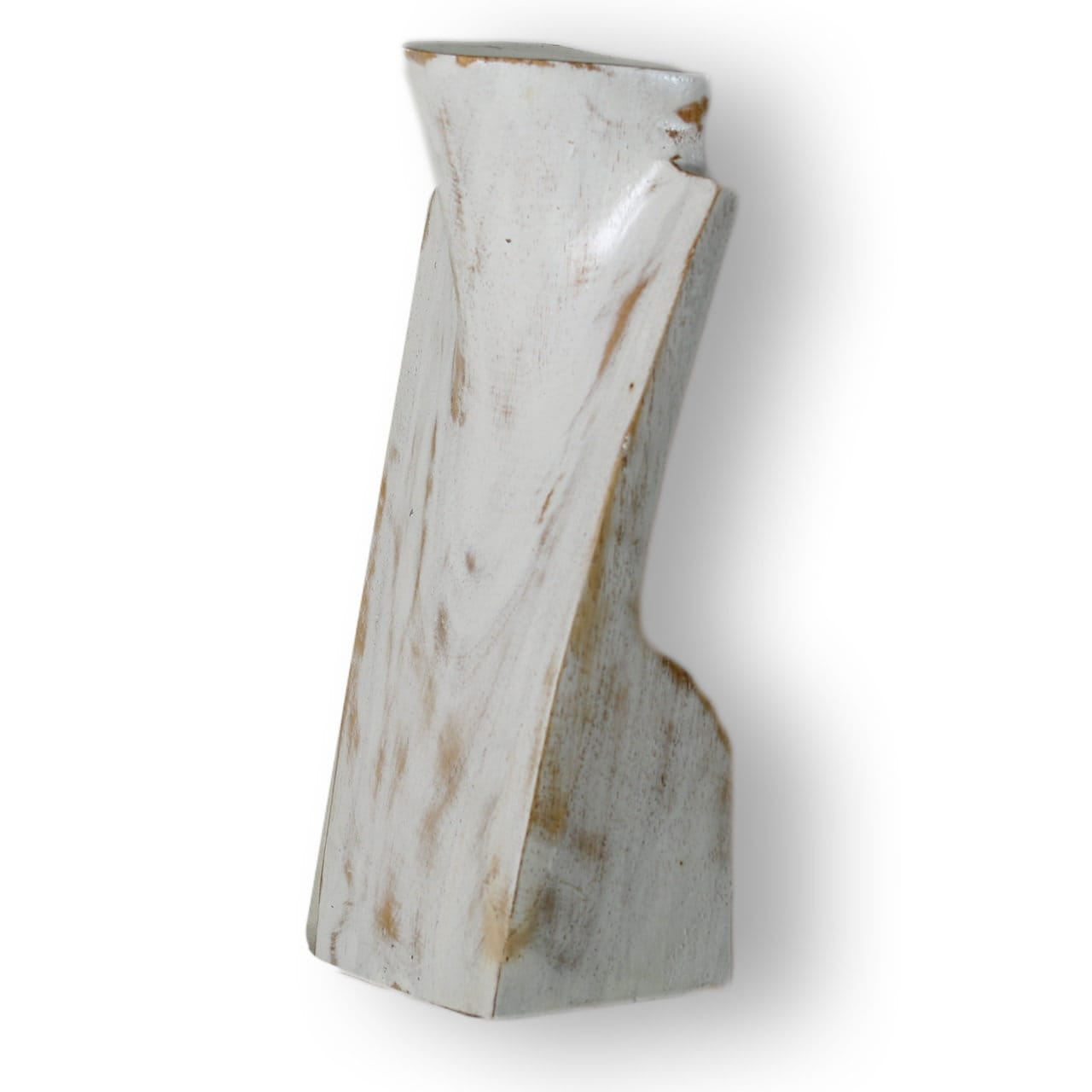 Wooden Jewelry Stand White Wash 20cm (7.9") | Necklace Display Bust