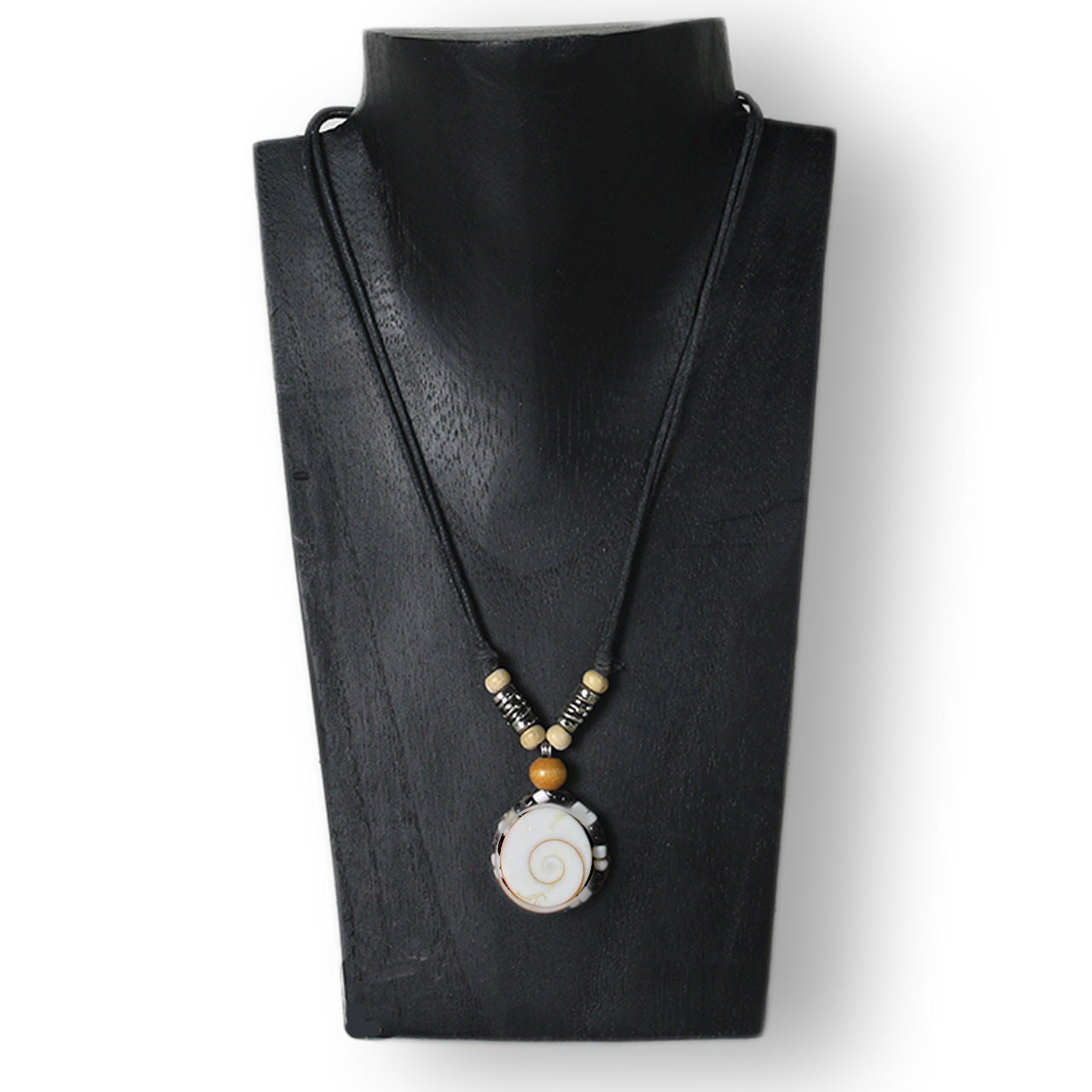 Wooden Jewelry Stand Black 20cm (7.9") | Necklace Display Bust