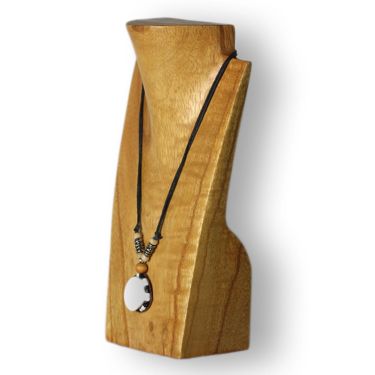 Wooden Jewelry Stand Natural 20cm (7.9") | Necklace Display Bust