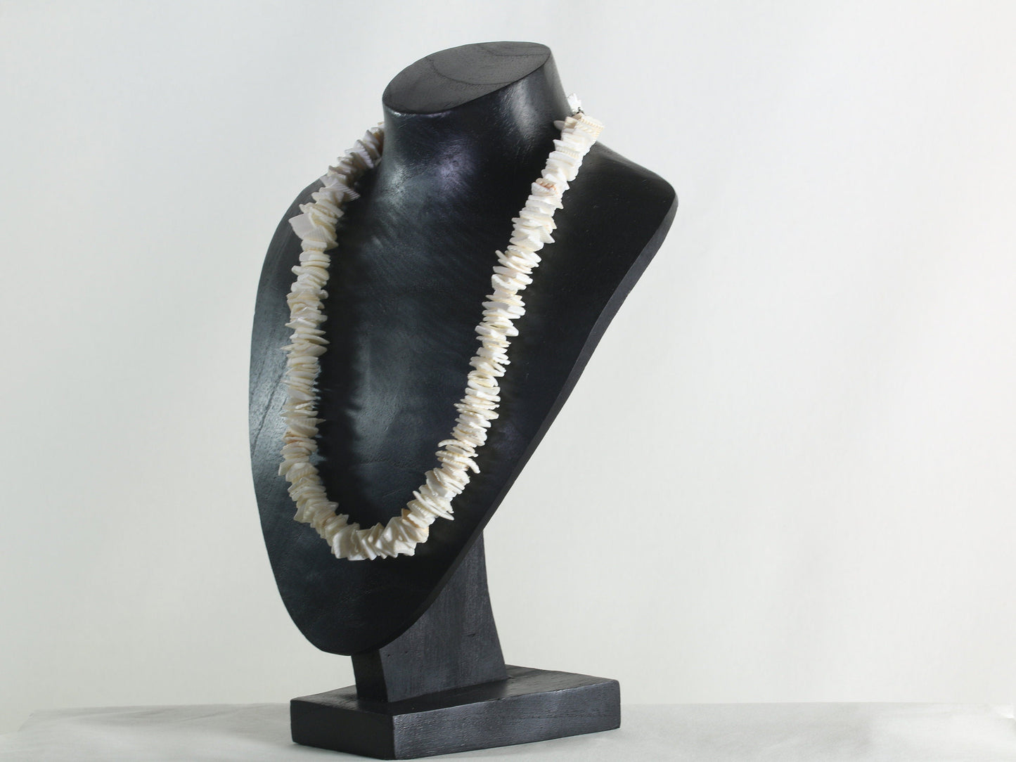 Wooden Jewelry Stand Black 25cm (9.8") | Round Necklace Display Bust