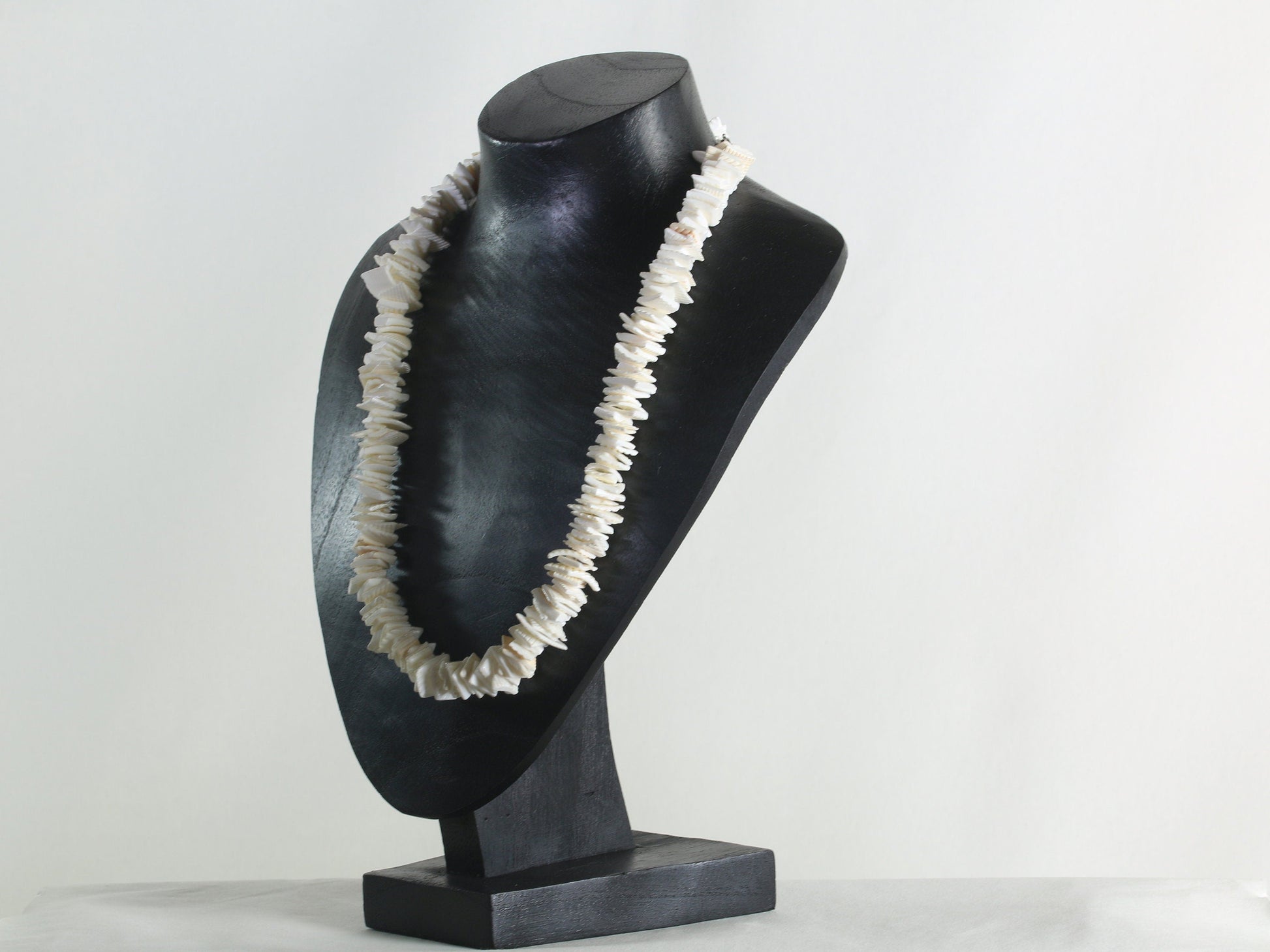 Wooden Jewelry Stand Black 25cm (9.8") | Round Necklace Display Bust