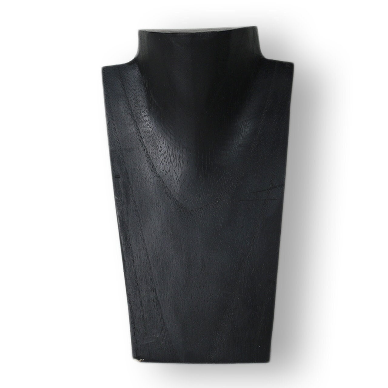 Wooden Jewelry Stand Black 20cm (7.9") | Necklace Display Bust