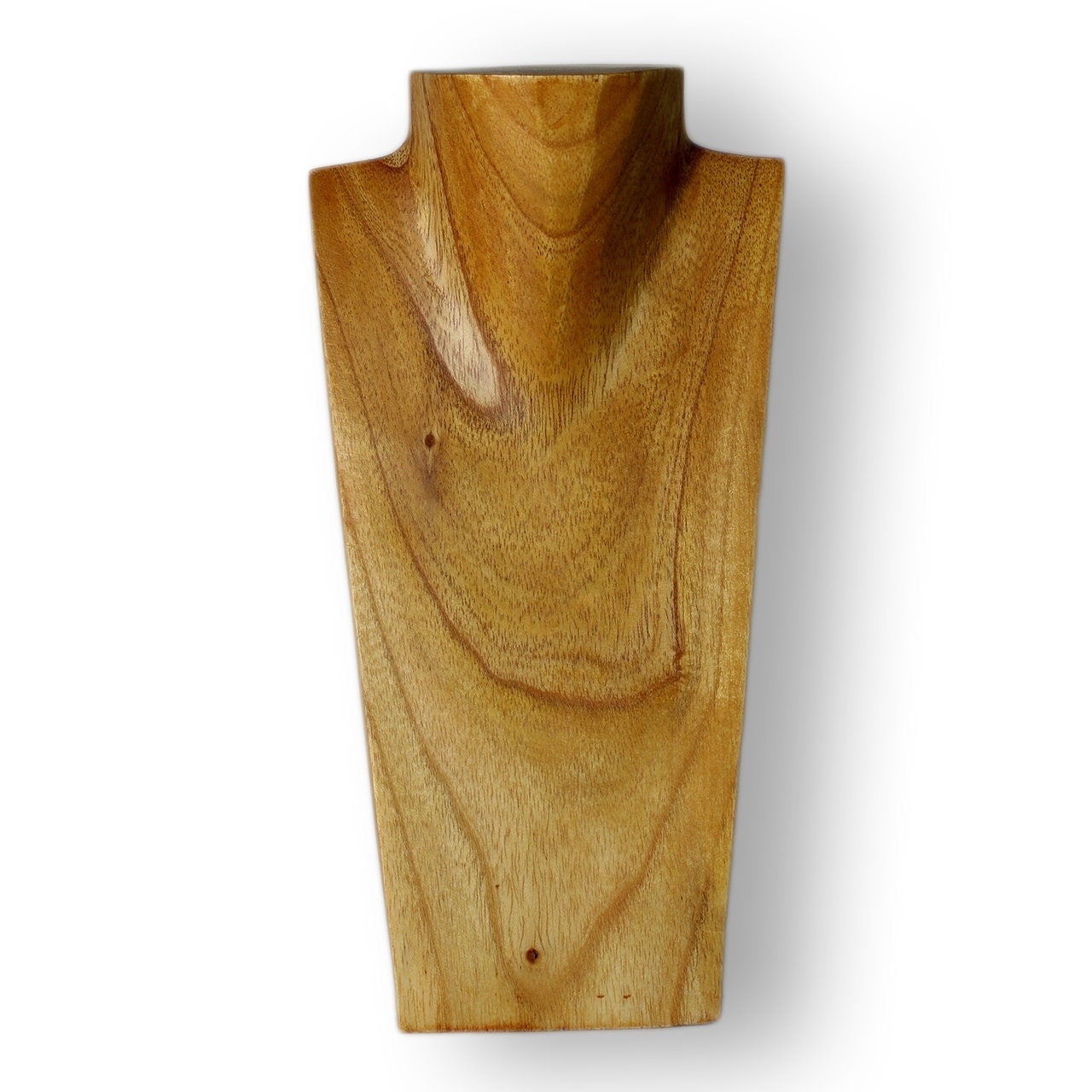 Wooden Jewelry Stand Natural 30cm (12") | Necklace Display Bust