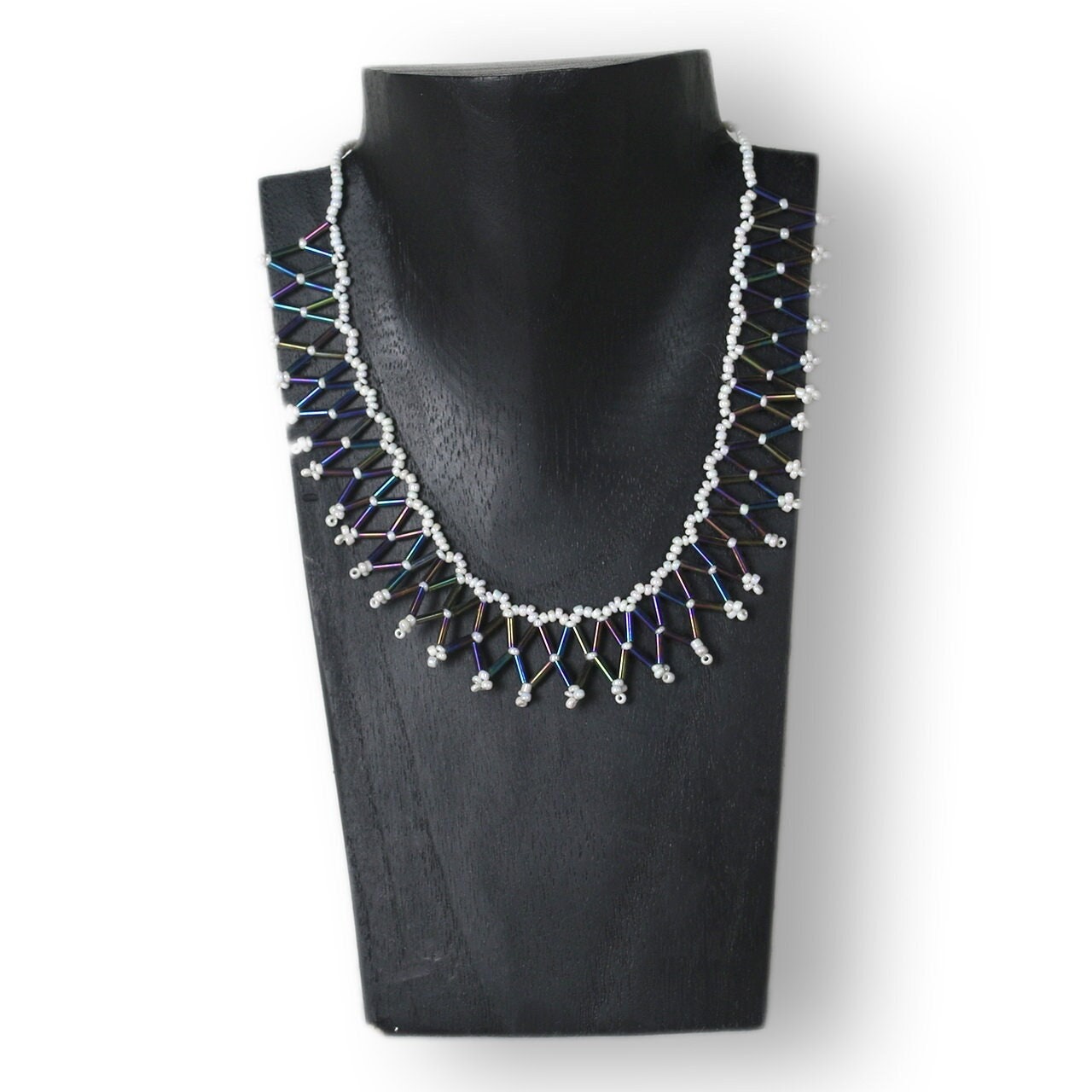 Wooden Jewelry Stand Black 20cm (7.9") | Necklace Display Bust