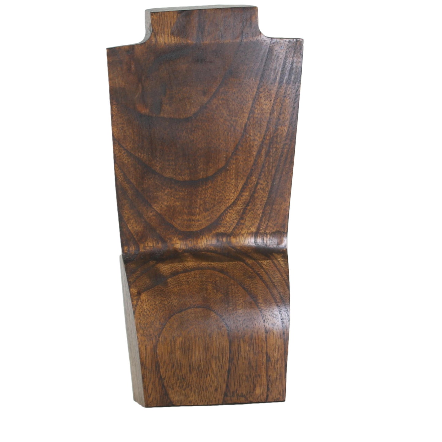 Wooden Jewelry Stand Deep Brown 30cm (12") | Necklace Display Bust
