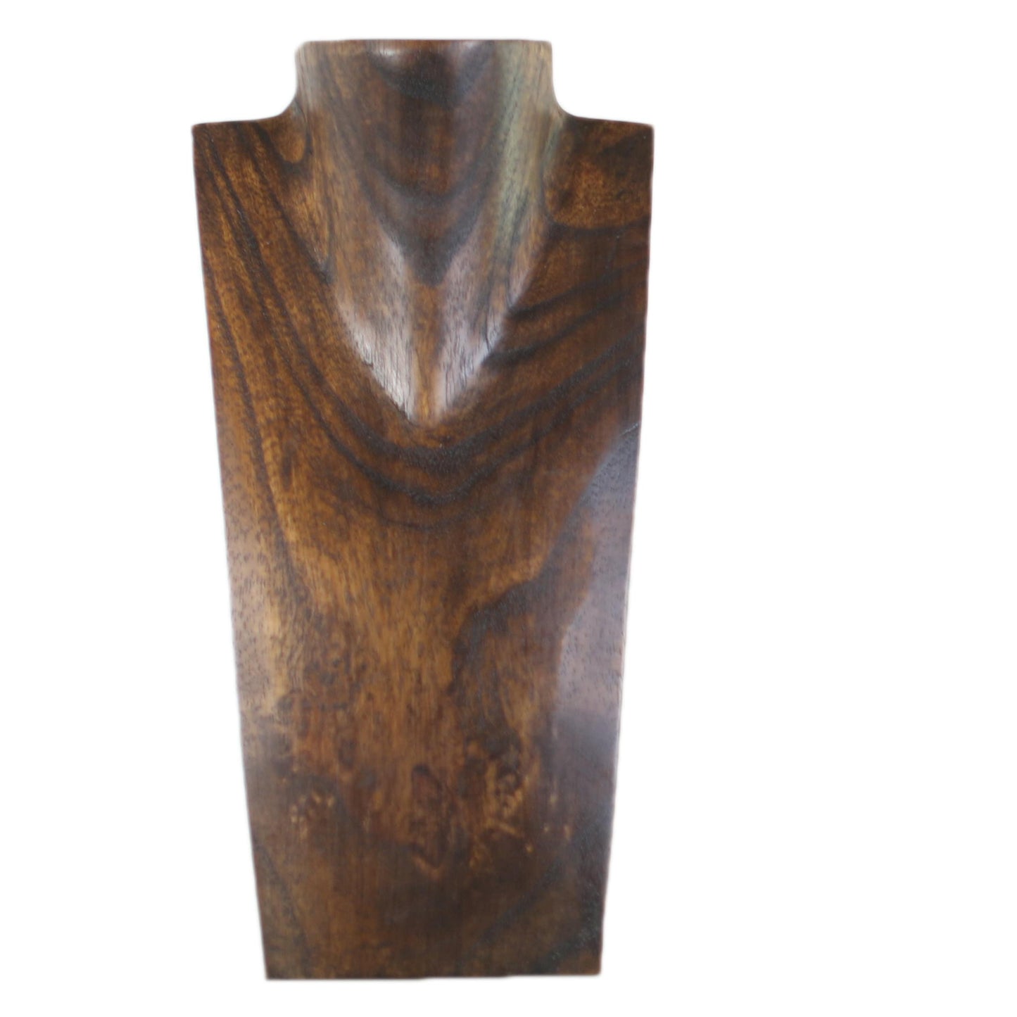 Wooden Jewelry Stand Deep Brown 30cm (12") | Necklace Display Bust