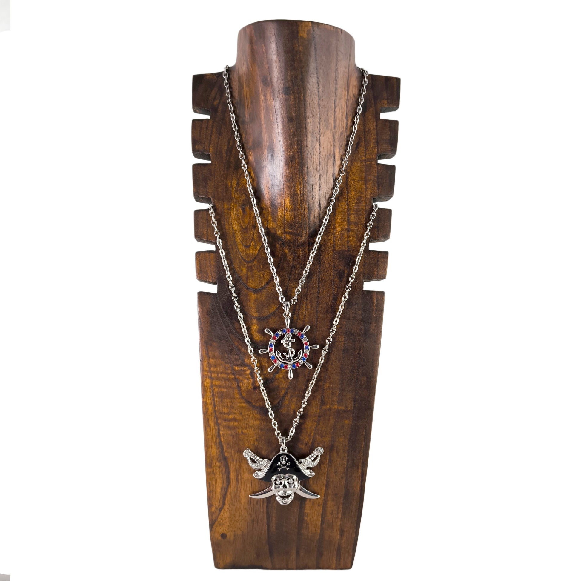 Wooden Jewelry Stand Deep Brown 40cm (15.7") | Multi Necklace Display Bust