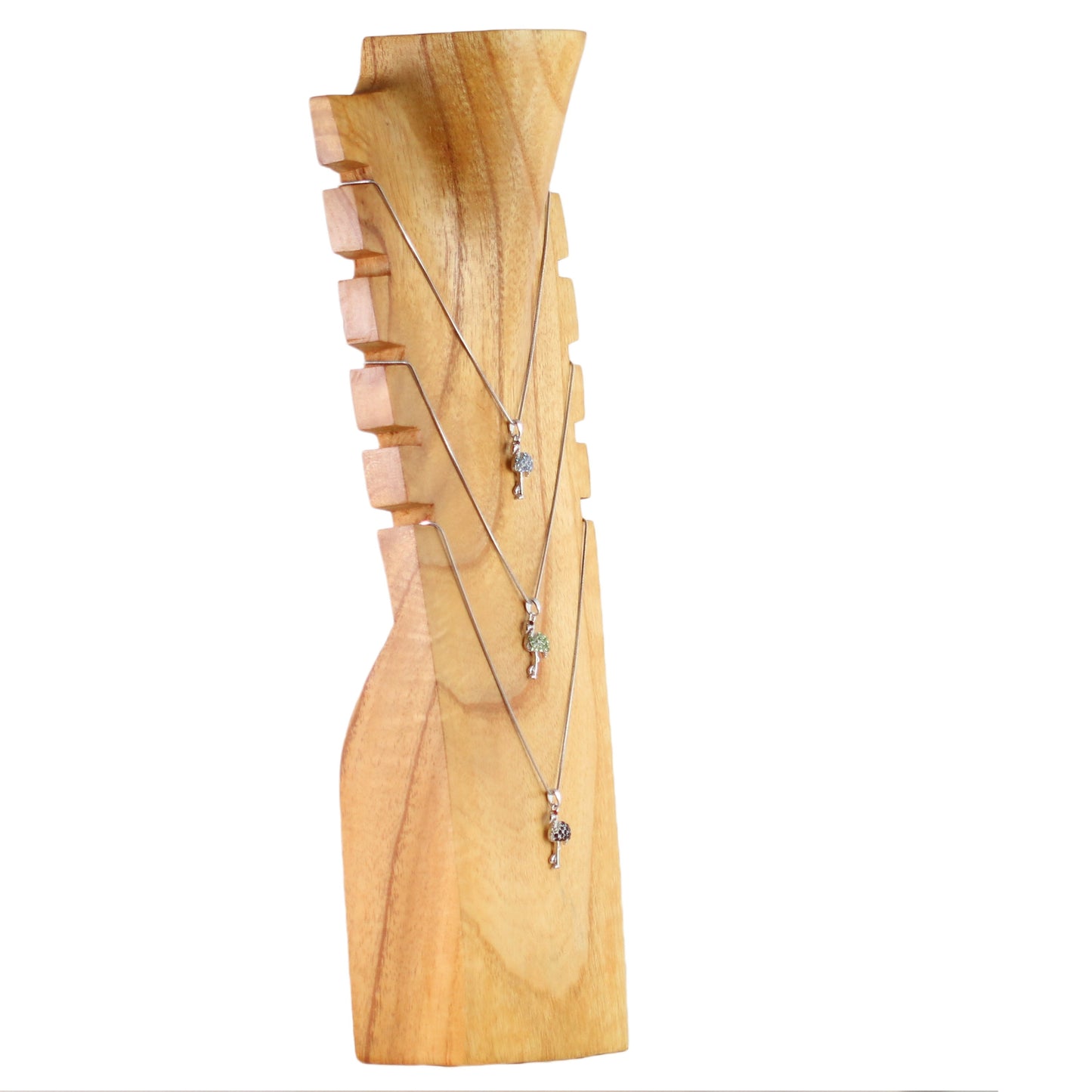 Wooden Jewelry Stand Natural 40cm (15.7") | Multi Necklace Display Bust