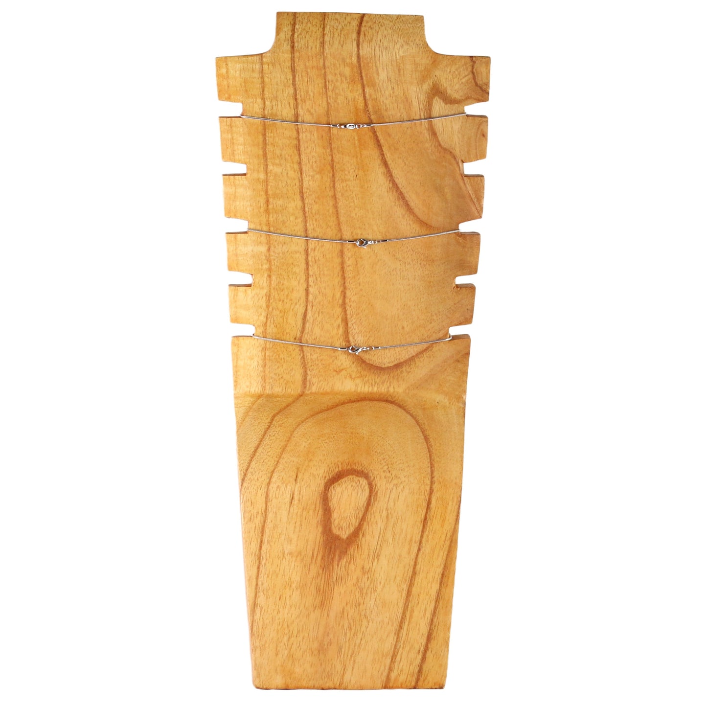 Wooden Jewelry Stand Natural 40cm (15.7") | Multi Necklace Display Bust