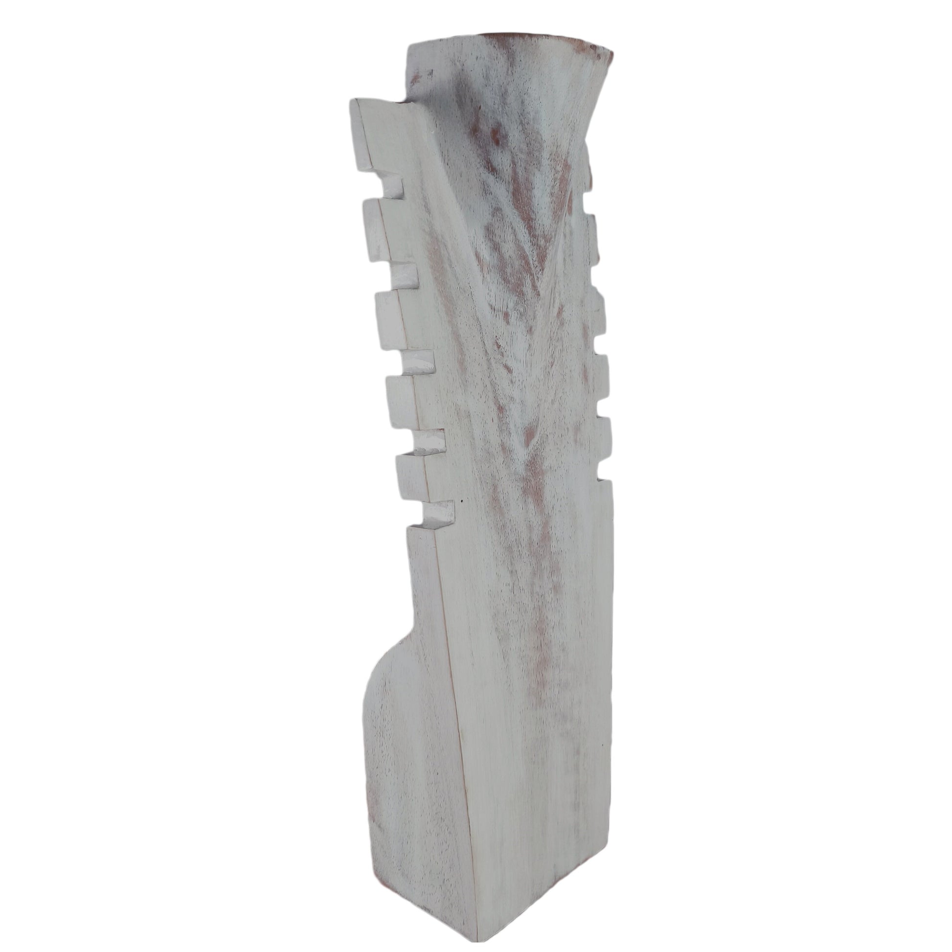 Wooden Jewelry Stand White Wash 40cm (15.7") | Multi Necklace Display Bust