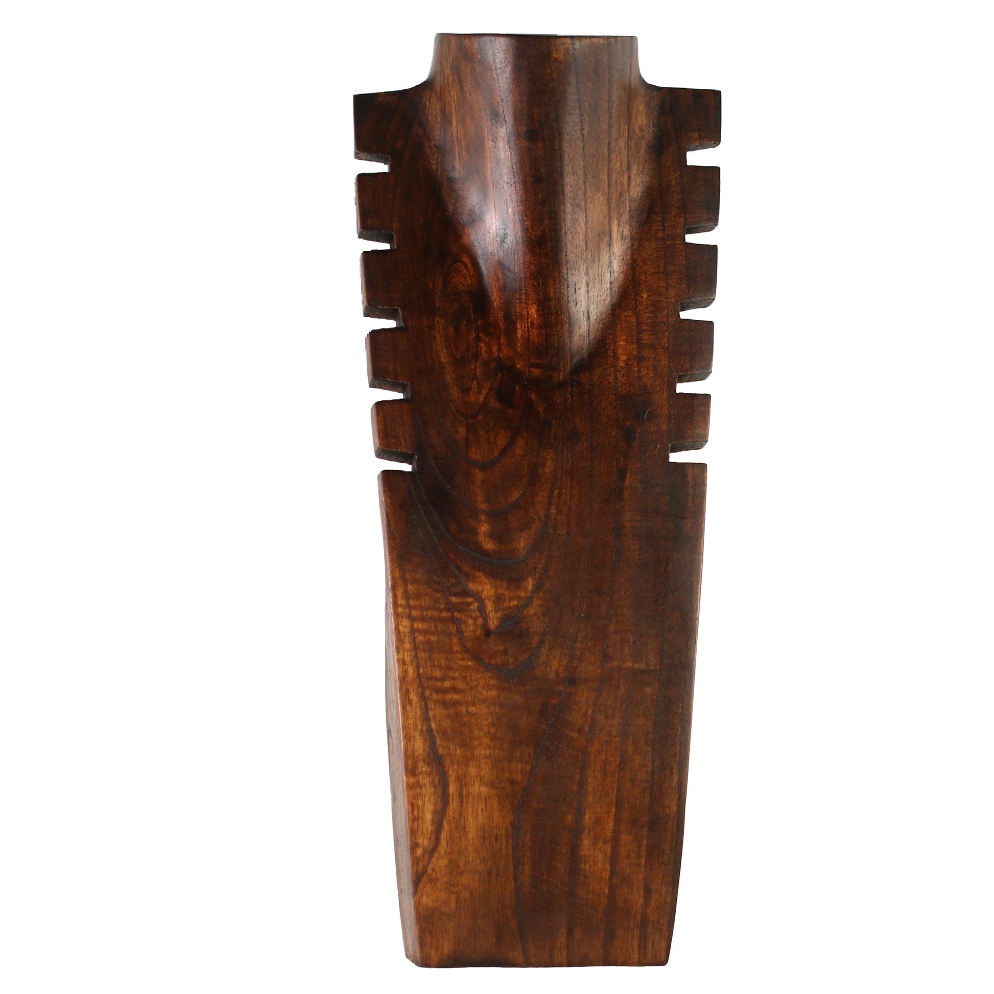 Wooden Jewelry Stand Deep Brown 40cm (15.7") | Multi Necklace Display Bust