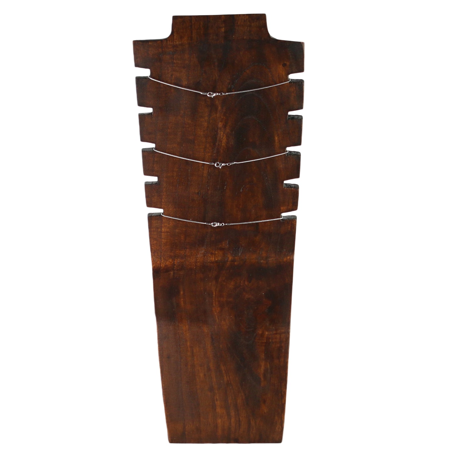 Wooden Jewelry Stand Deep Brown 40cm (15.7") | Multi Necklace Display Bust