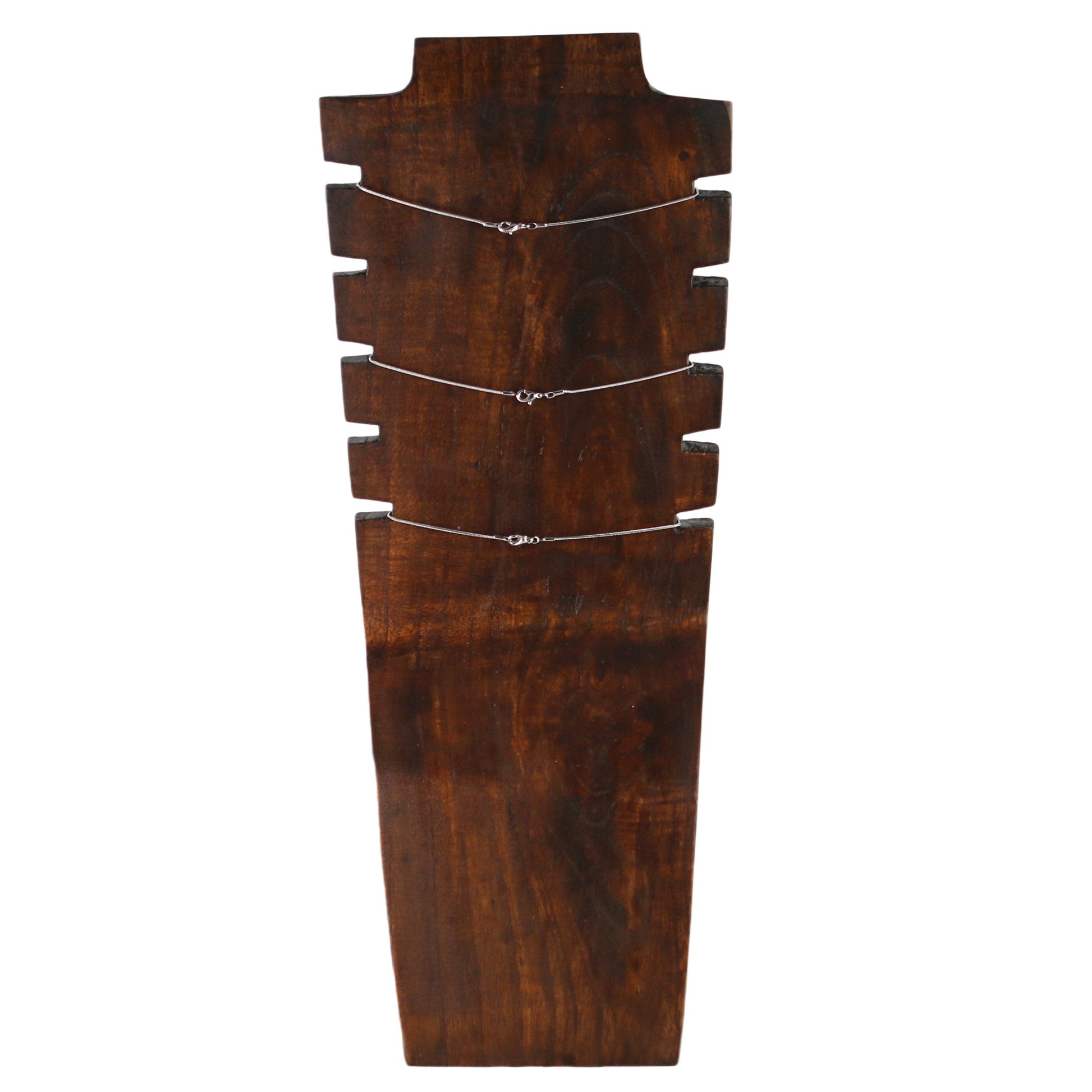 Wooden Jewelry Stand Deep Brown 40cm (15.7") | Multi Necklace Display Bust