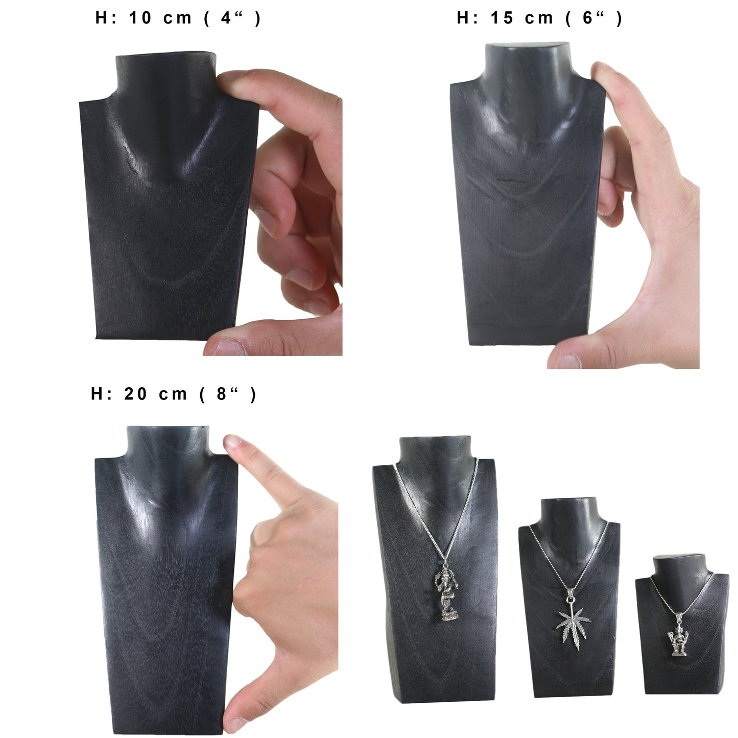 Wooden Jewelry Stand Miniature | Necklace Display Bust