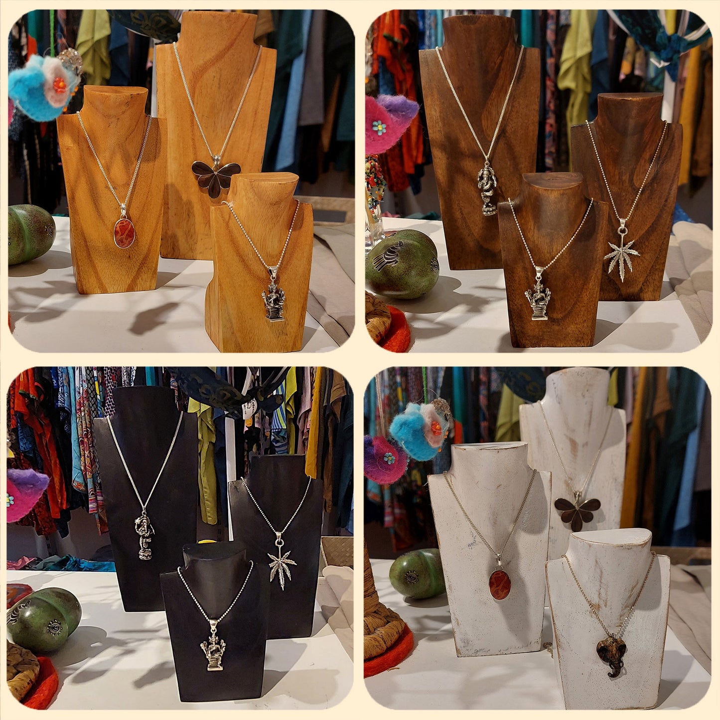 Wooden Jewelry Stand Miniature | Necklace Display Bust