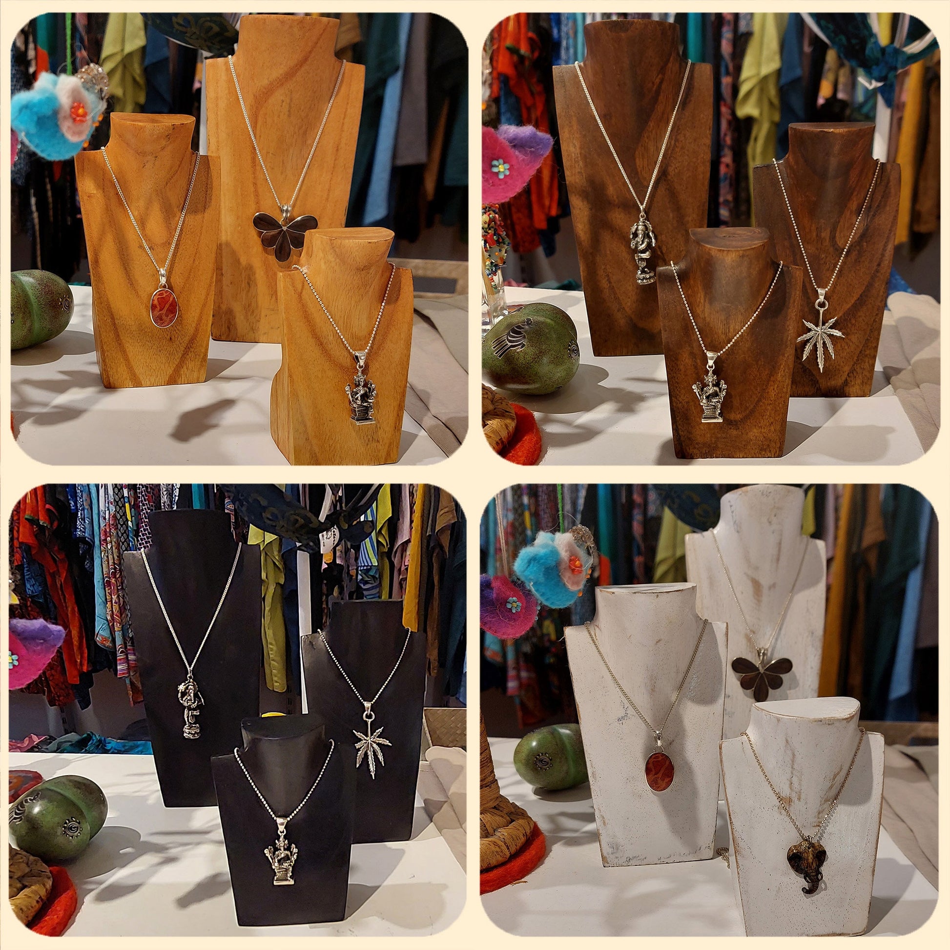 Wooden Jewelry Stand Miniature | Necklace Display Bust