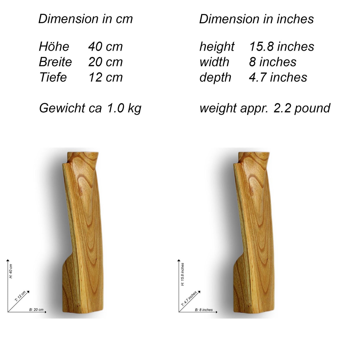 Wooden Jewelry Stand Natural | Elegant Necklace Display Bust