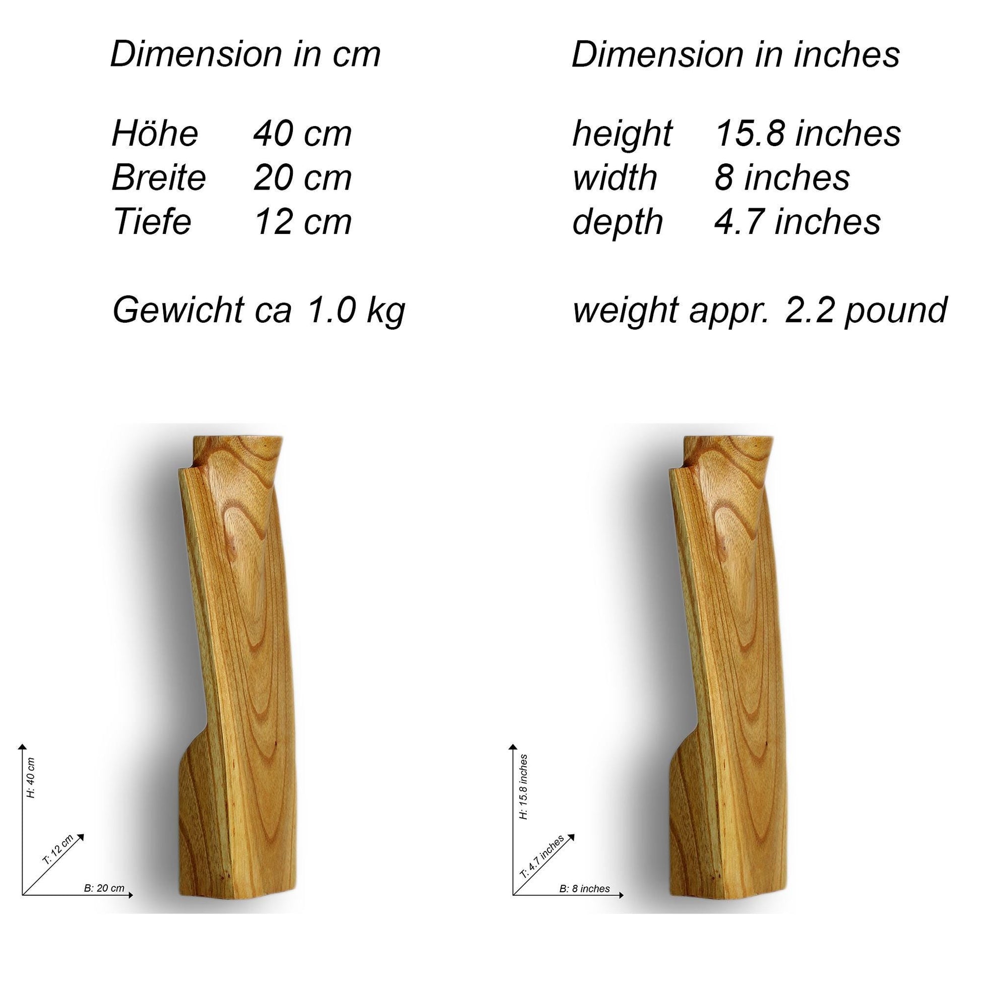 Wooden Jewelry Stand Natural | Elegant Necklace Display Bust