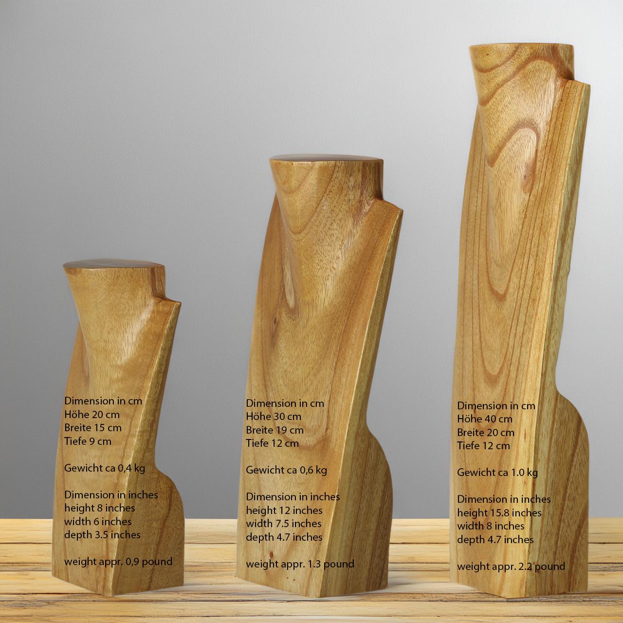Wooden Jewelry Stand Natural | Elegant Necklace Display Bust