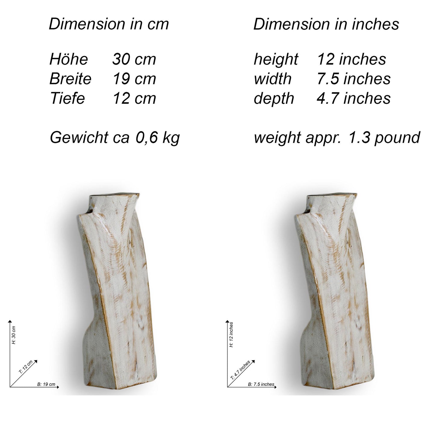 Wooden Jewelry Stand White | Elegant Necklace Display Bust