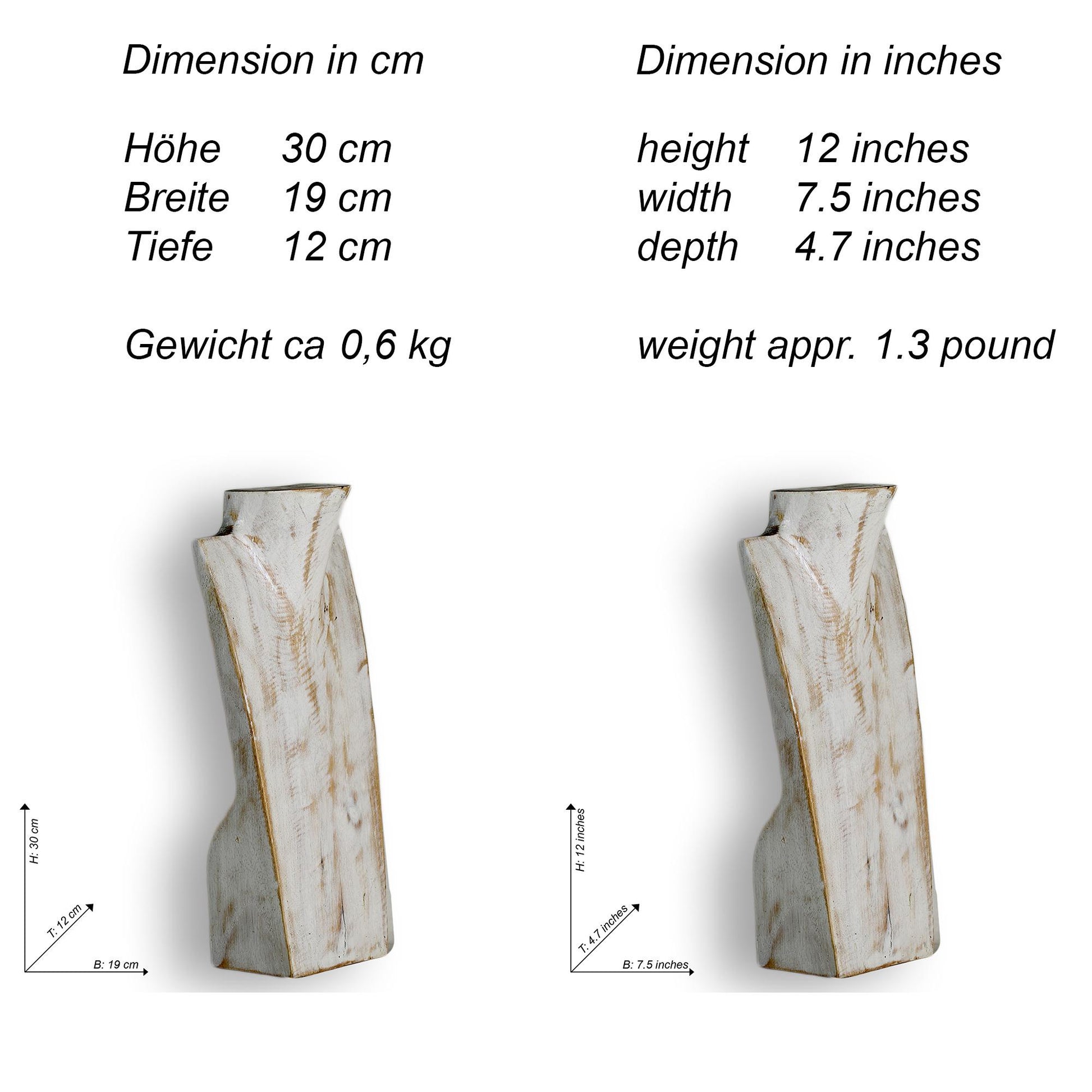 Wooden Jewelry Stand White | Elegant Necklace Display Bust