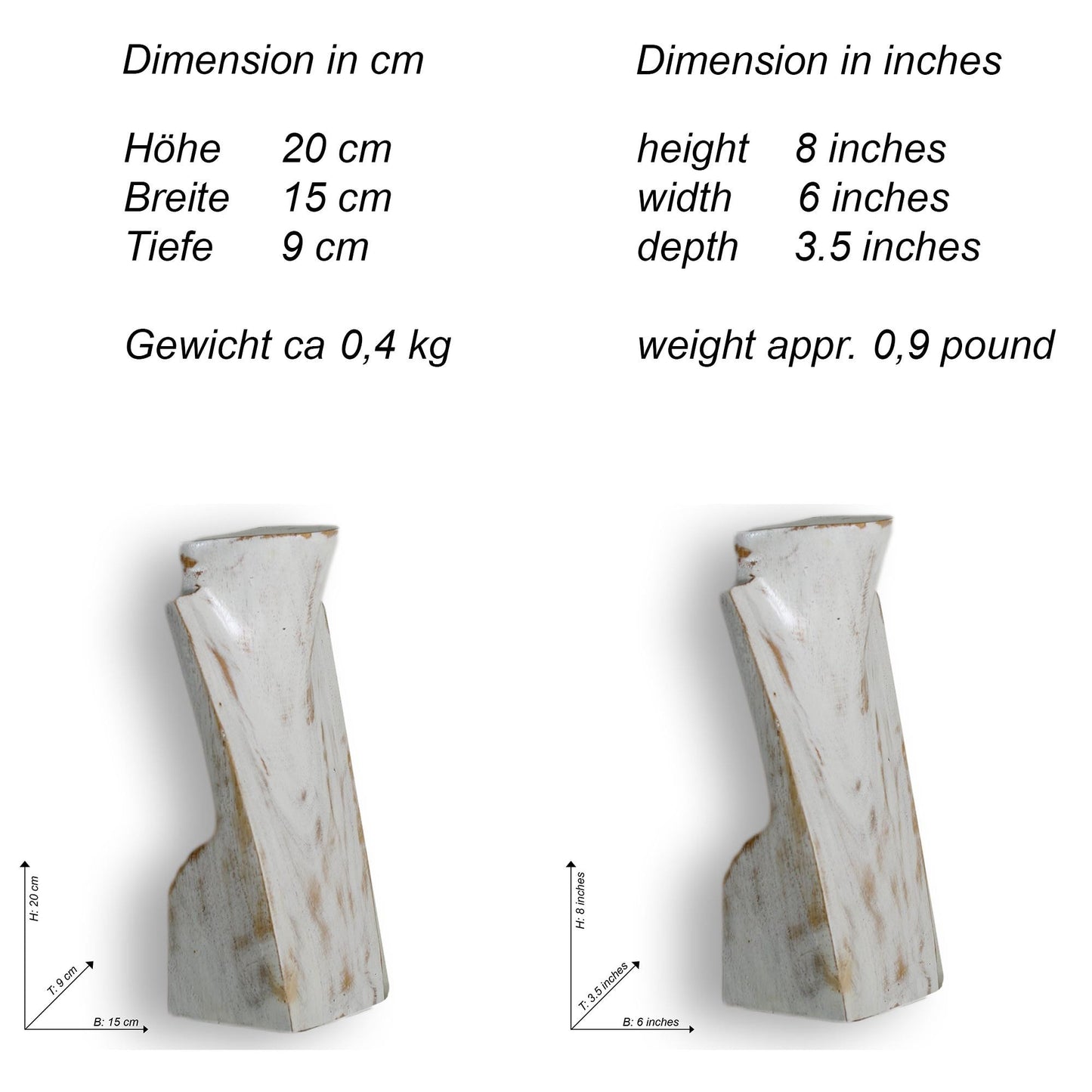 Wooden Jewelry Stand White | Elegant Necklace Display Bust