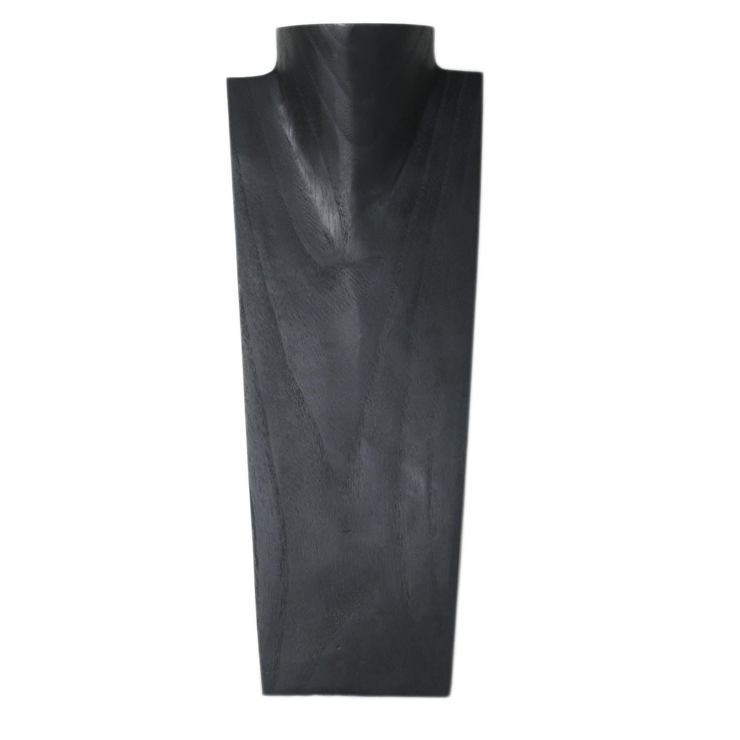Wooden Jewelry Stand Black | Elegant Necklace Display Bust