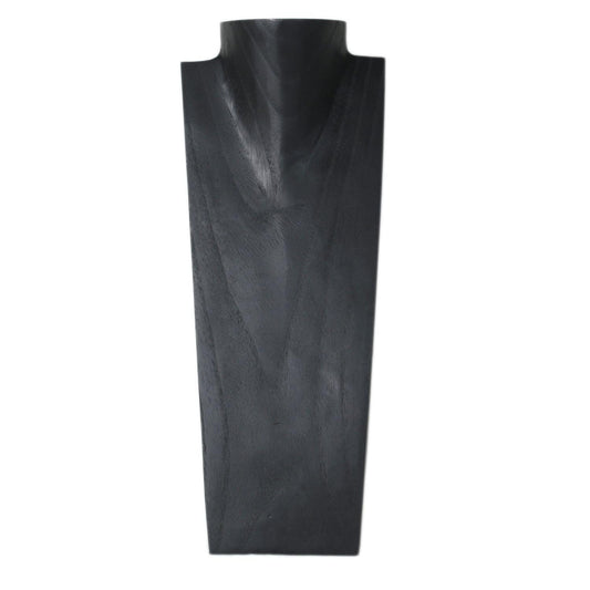 Wooden Jewelry Stand Black | Elegant Necklace Display Bust